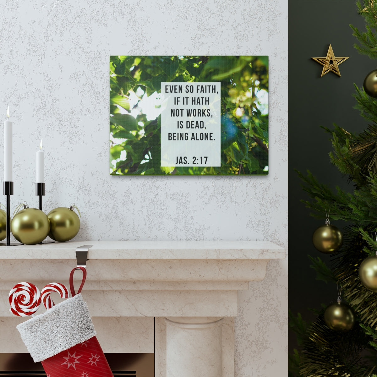 Scripture Walls Even So Faith James 2:17 Bible Verse Canvas Christian Wall Art Bible Verse Print Ready To Hang Unframed-Express Your Love Gifts