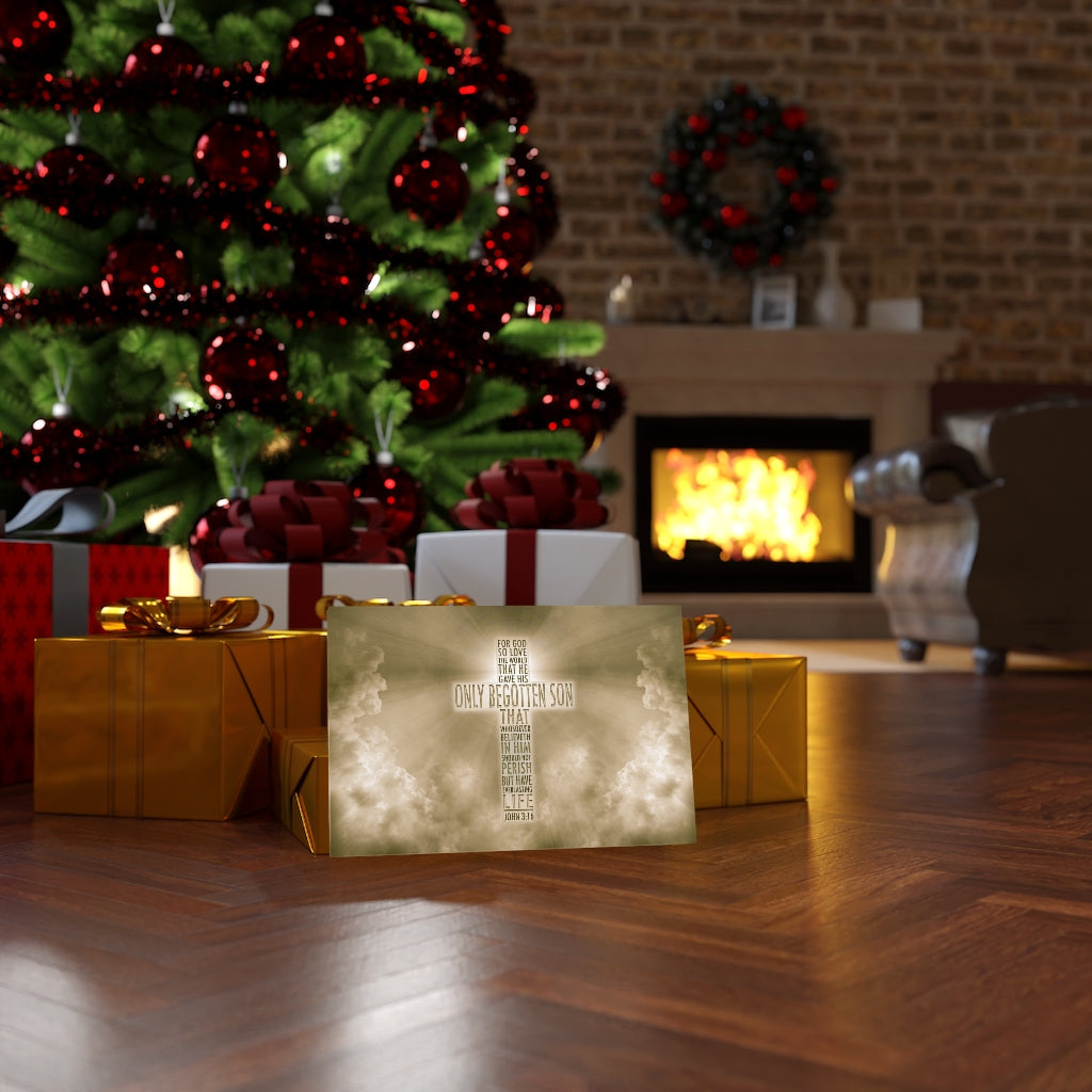 Scripture Walls Everlasting Life John 3:16 Sun Bible Verse Canvas Christian Wall Art Ready to Hang Unframed-Express Your Love Gifts