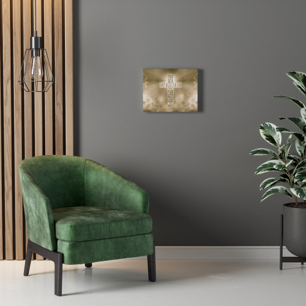 Scripture Walls Everlasting Life John 3:16 Sun Bible Verse Canvas Christian Wall Art Ready to Hang Unframed-Express Your Love Gifts