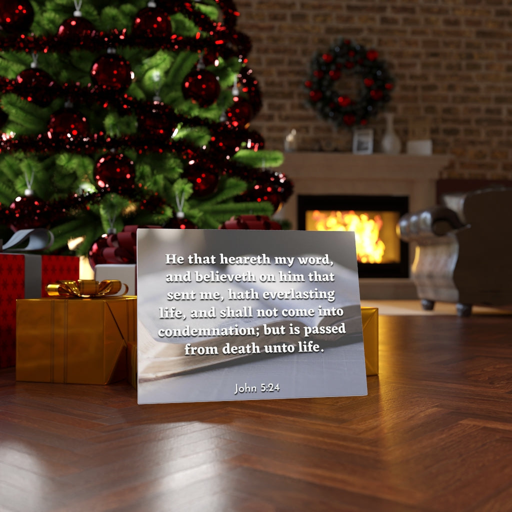 Scripture Walls Everlasting Life John 5:24 Bible Verse Canvas Christian Wall Art Ready to Hang Unframed-Express Your Love Gifts