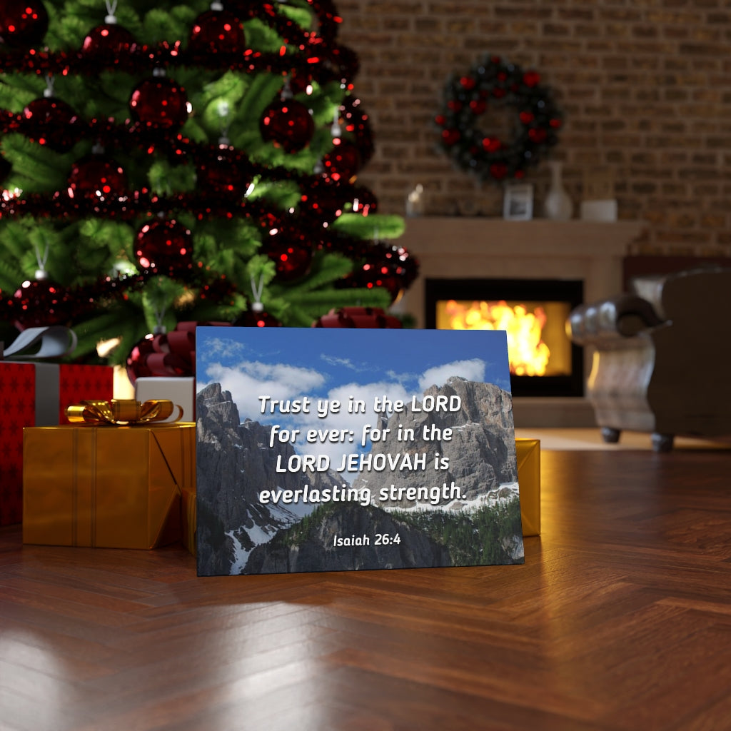 Scripture Walls Everlasting Strength Isaiah 26:4 Bible Verse Canvas Christian Wall Art Ready to Hang Unframed-Express Your Love Gifts