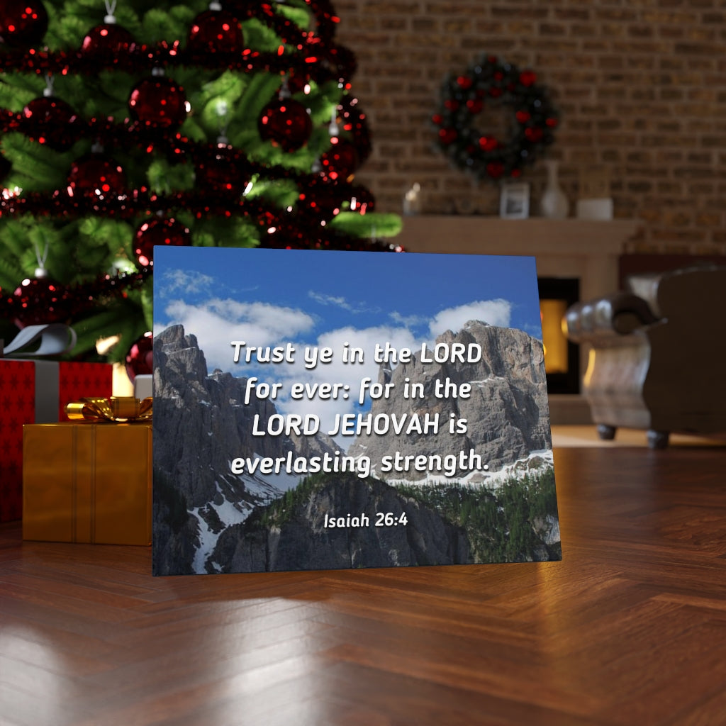 Scripture Walls Everlasting Strength Isaiah 26:4 Bible Verse Canvas Christian Wall Art Ready to Hang Unframed-Express Your Love Gifts