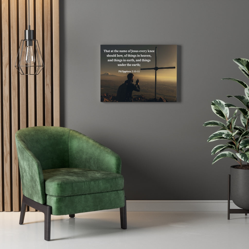 Scripture Walls Every Knee Shall Bow Philippians 2:10-11 Bible Verse Canvas Christian Wall Art Ready to Hang Unframed-Express Your Love Gifts