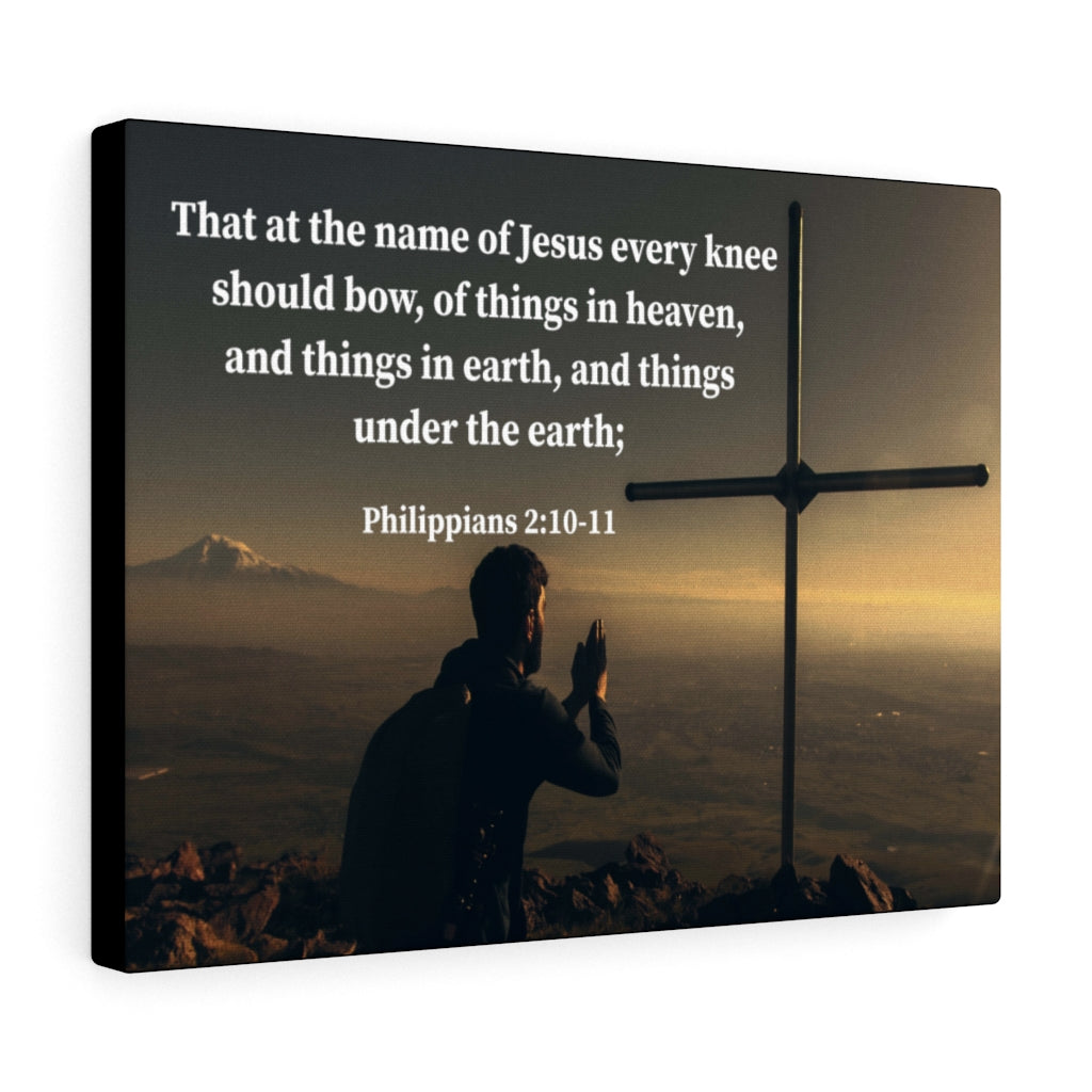Scripture Walls Every Knee Shall Bow Philippians 2:10-11 Bible Verse Canvas Christian Wall Art Ready to Hang Unframed-Express Your Love Gifts