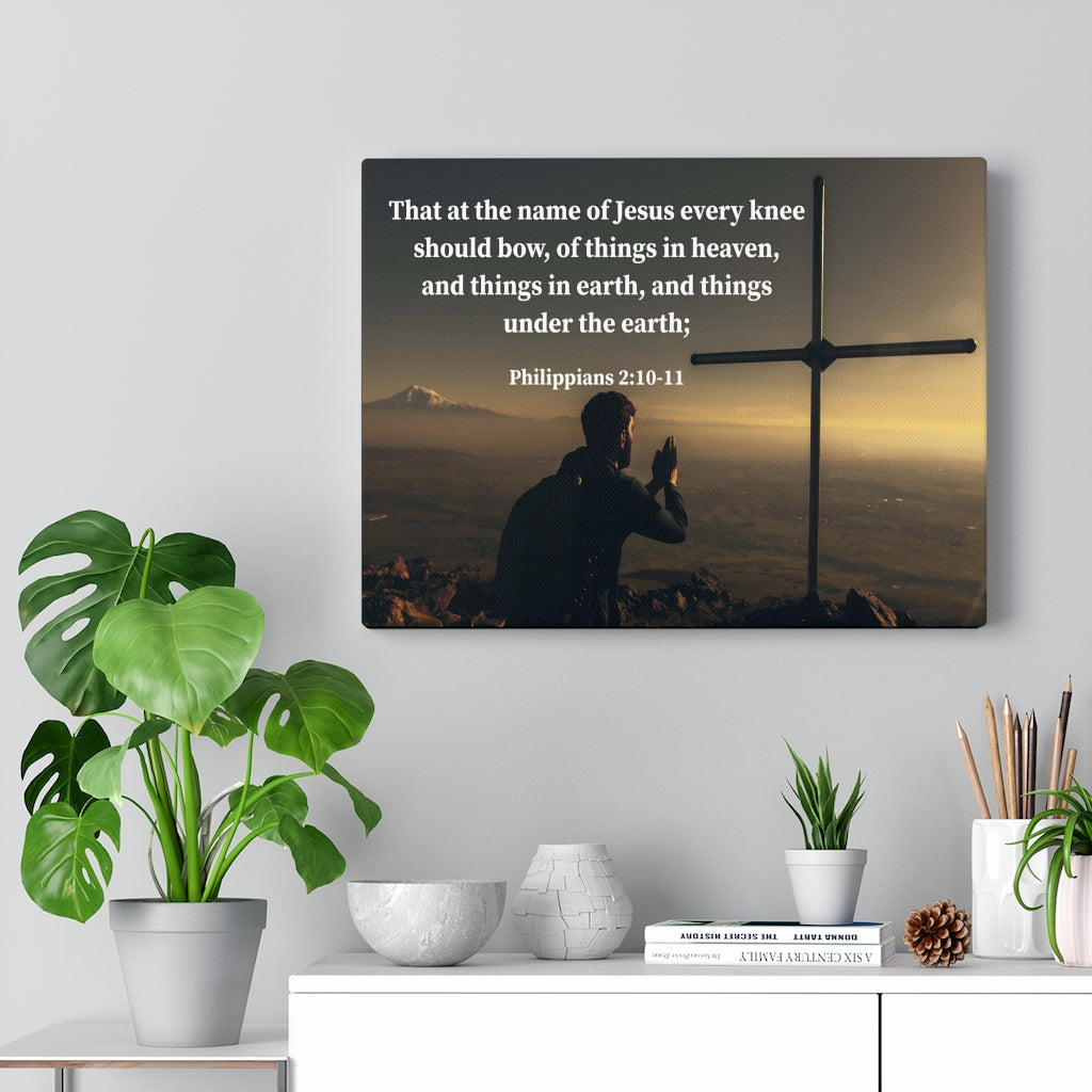 Scripture Walls Every Knee Shall Bow Philippians 2:10-11 Bible Verse Canvas Christian Wall Art Ready to Hang Unframed-Express Your Love Gifts