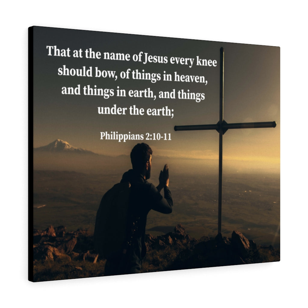 Scripture Walls Every Knee Shall Bow Philippians 2:10-11 Bible Verse Canvas Christian Wall Art Ready to Hang Unframed-Express Your Love Gifts