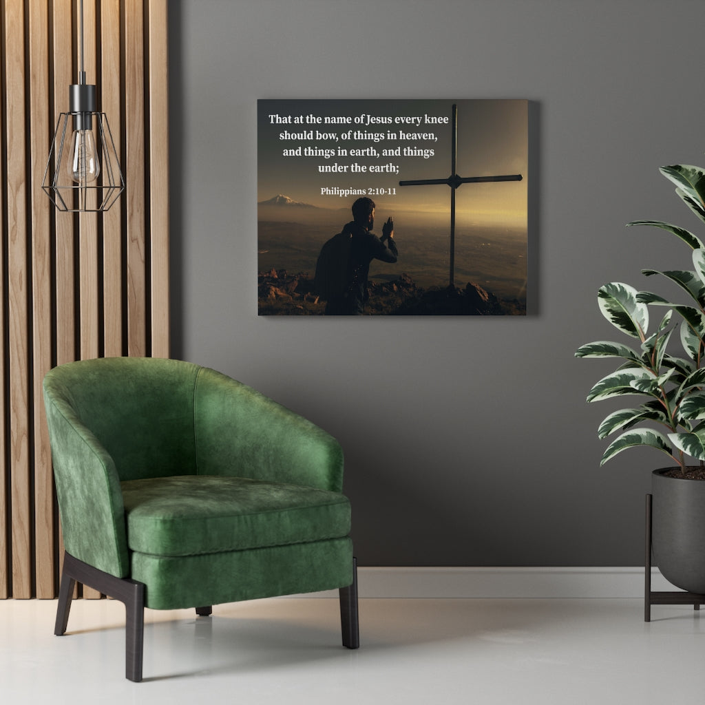 Scripture Walls Every Knee Shall Bow Philippians 2:10-11 Bible Verse Canvas Christian Wall Art Ready to Hang Unframed-Express Your Love Gifts