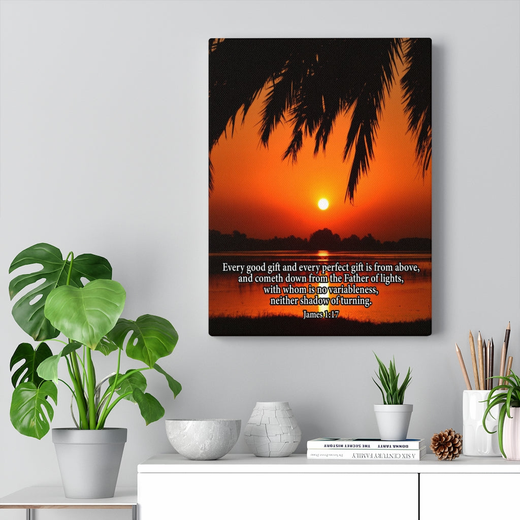 Scripture Walls From Above James 1:17 Bible Verse Canvas Christian Wall Art Ready to Hang Unframed-Express Your Love Gifts
