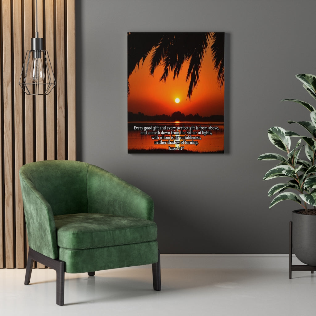 Scripture Walls From Above James 1:17 Bible Verse Canvas Christian Wall Art Ready to Hang Unframed-Express Your Love Gifts