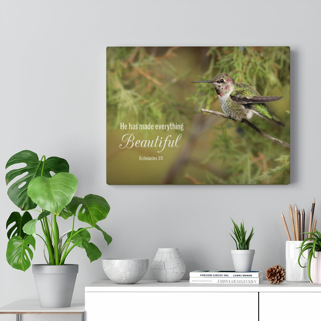 Scripture Walls Everything Beautiful Ecclesiastes 3:11 Bird Christian Wall Art Bible Verse Print Ready To Hang Unframed-Express Your Love Gifts