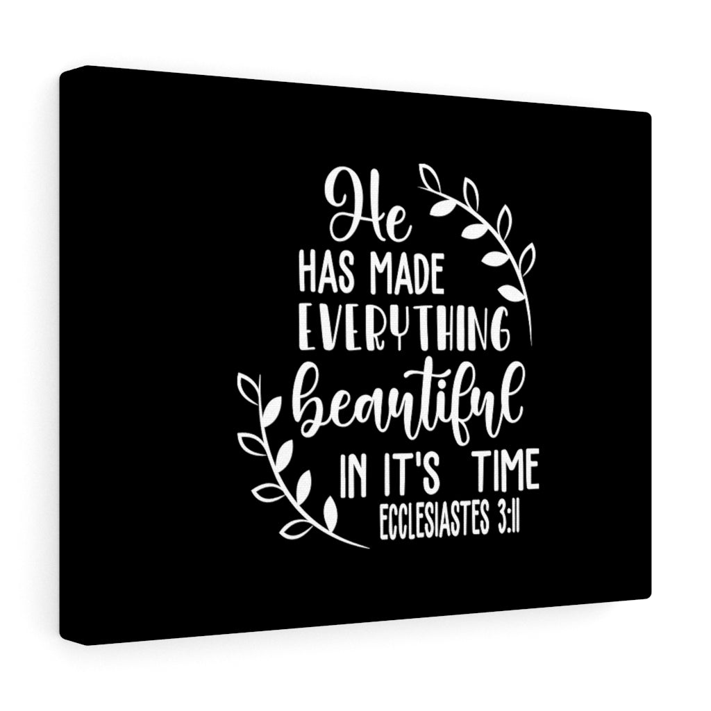 Scripture Walls Everything Beautiful Ecclesiastes 3:11 Black Christian Wall Art Bible Verse Print Ready To Hang Unframed-Express Your Love Gifts