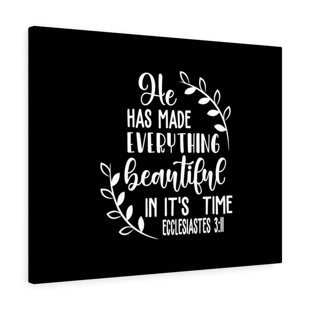 Scripture Walls Everything Beautiful Ecclesiastes 3:11 Black Christian Wall Art Bible Verse Print Ready To Hang Unframed-Express Your Love Gifts