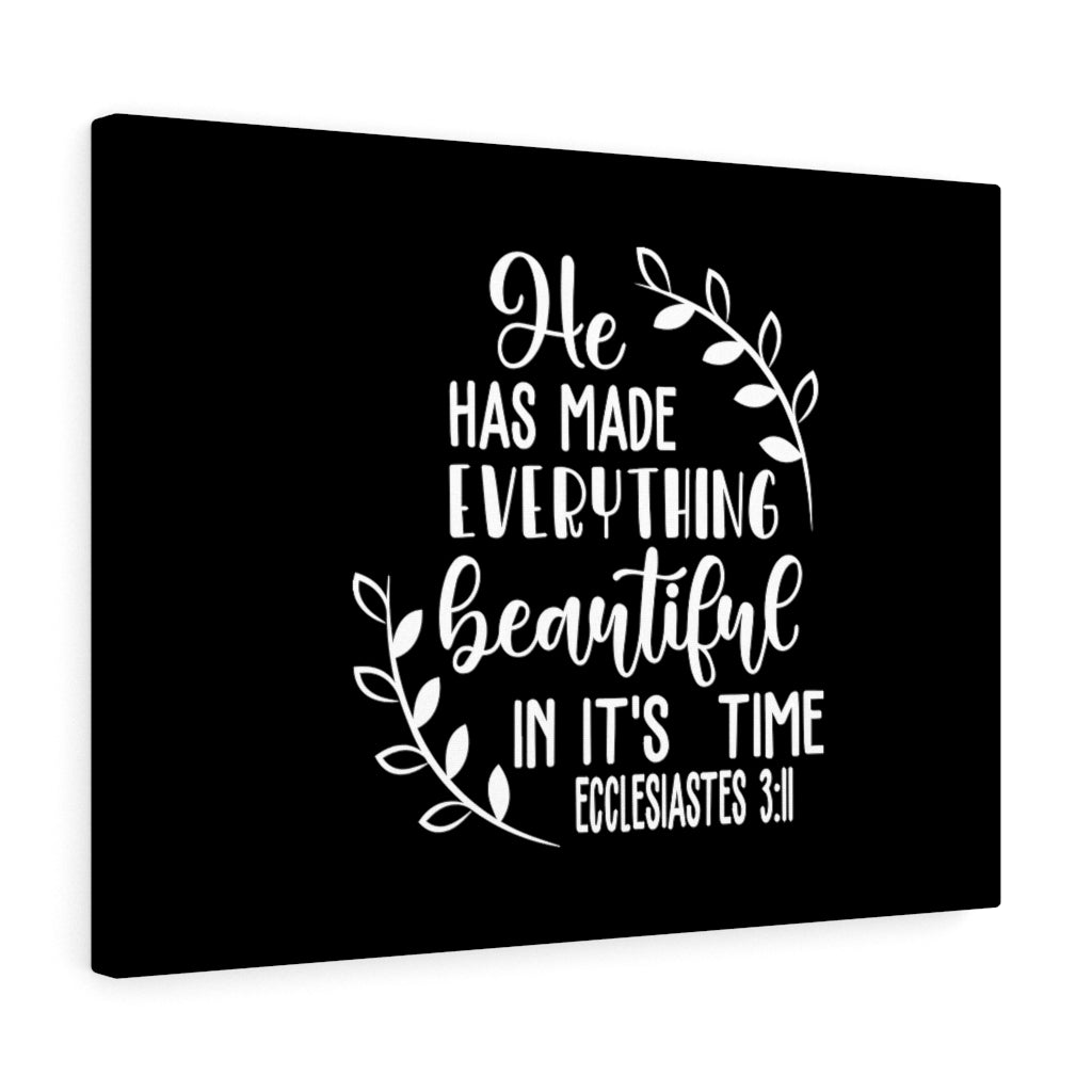 Scripture Walls Everything Beautiful Ecclesiastes 3:11 Black Christian Wall Art Bible Verse Print Ready To Hang Unframed-Express Your Love Gifts
