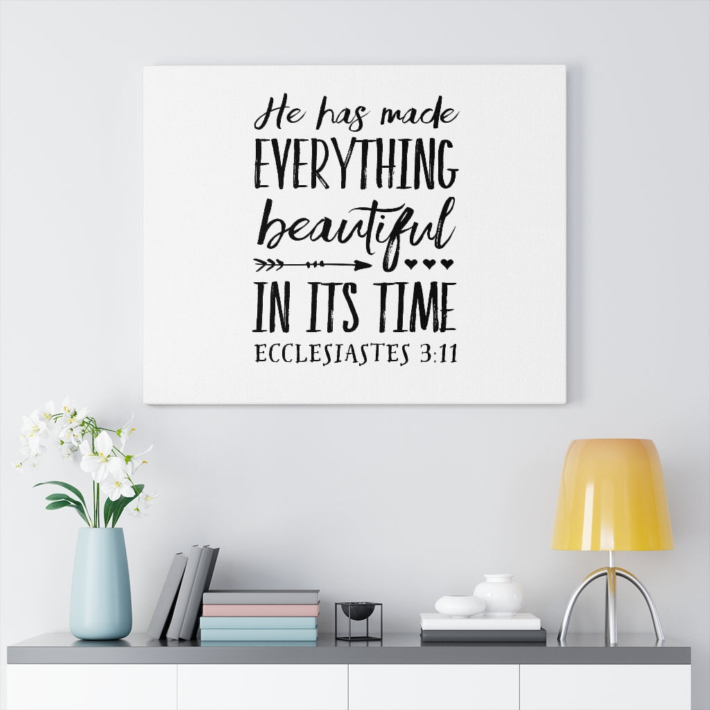 Scripture Walls Everything Beautiful Hearts Ecclesiastes 3:11 Christian Wall Art Bible Verse Print Ready To Hang Unframed-Express Your Love Gifts