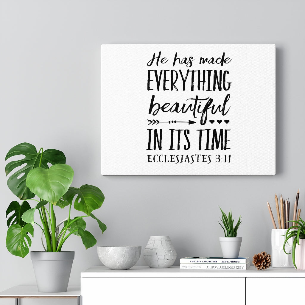Scripture Walls Everything Beautiful Hearts Ecclesiastes 3:11 Christian Wall Art Bible Verse Print Ready To Hang Unframed-Express Your Love Gifts