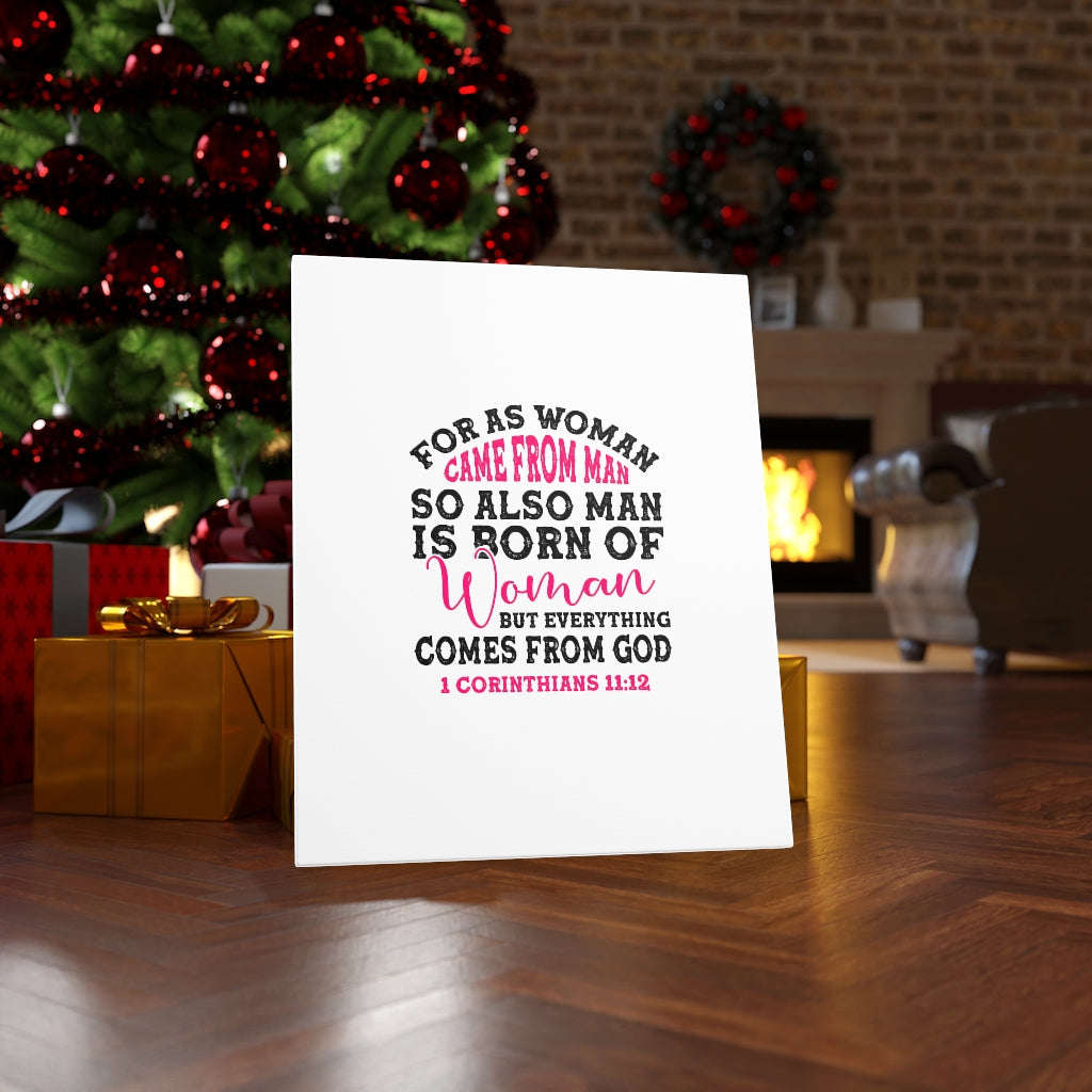 Scripture Walls Everything Comes From God 1 Corinthians 11:12 Bible Verse Canvas Christian Wall Art Ready to Hang Unframed-Express Your Love Gifts