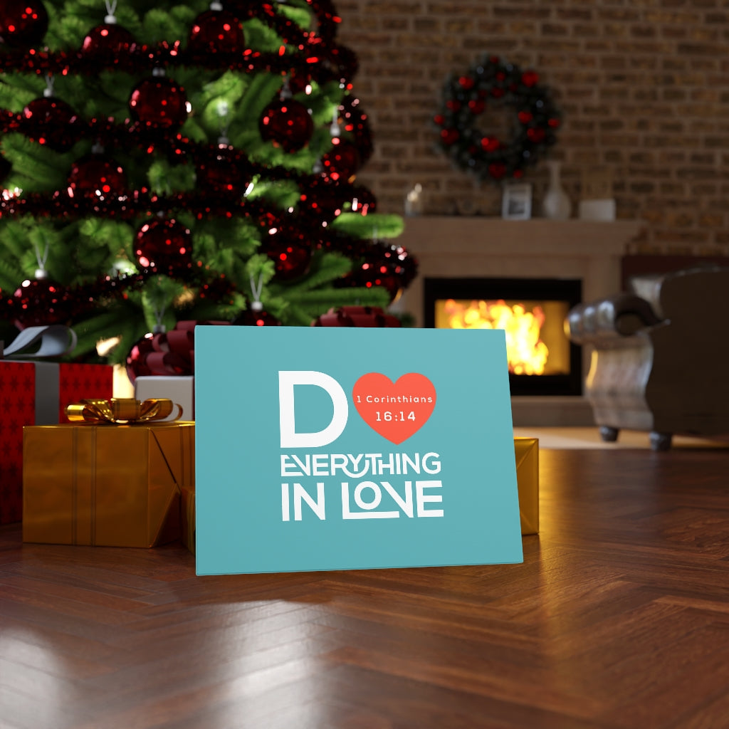 Scripture Walls Everything In Love Teal 1 Corinthians 16:14 Bible Verse Canvas Christian Wall Art Ready to Hang Unframed-Express Your Love Gifts