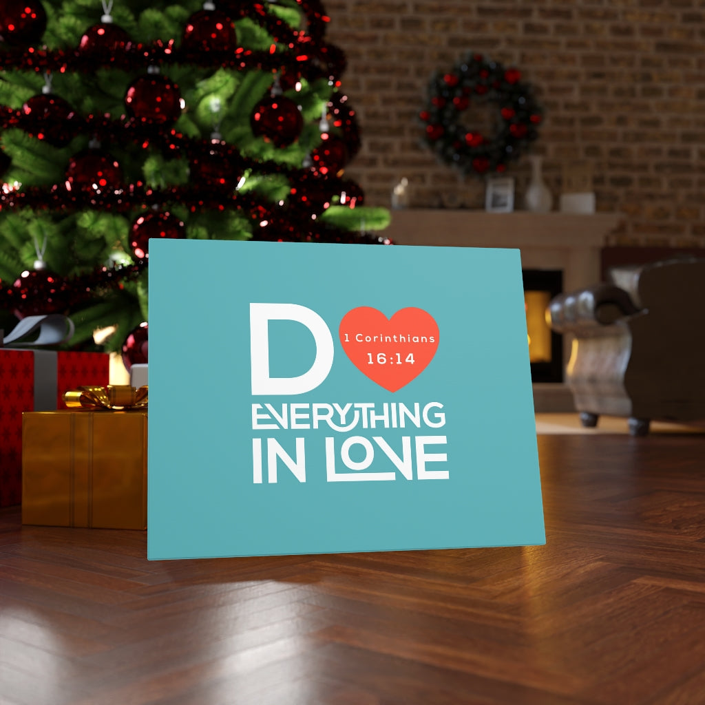Scripture Walls Everything In Love Teal 1 Corinthians 16:14 Bible Verse Canvas Christian Wall Art Ready to Hang Unframed-Express Your Love Gifts
