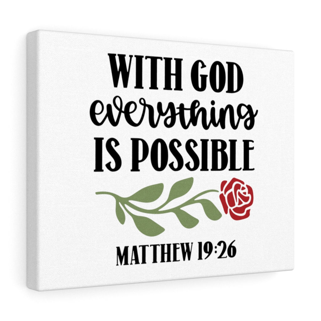 Scripture Walls Everything Is Possible Matthew 19:26 Bible Verse Canvas Christian Wall Art Ready to Hang Unframed-Express Your Love Gifts