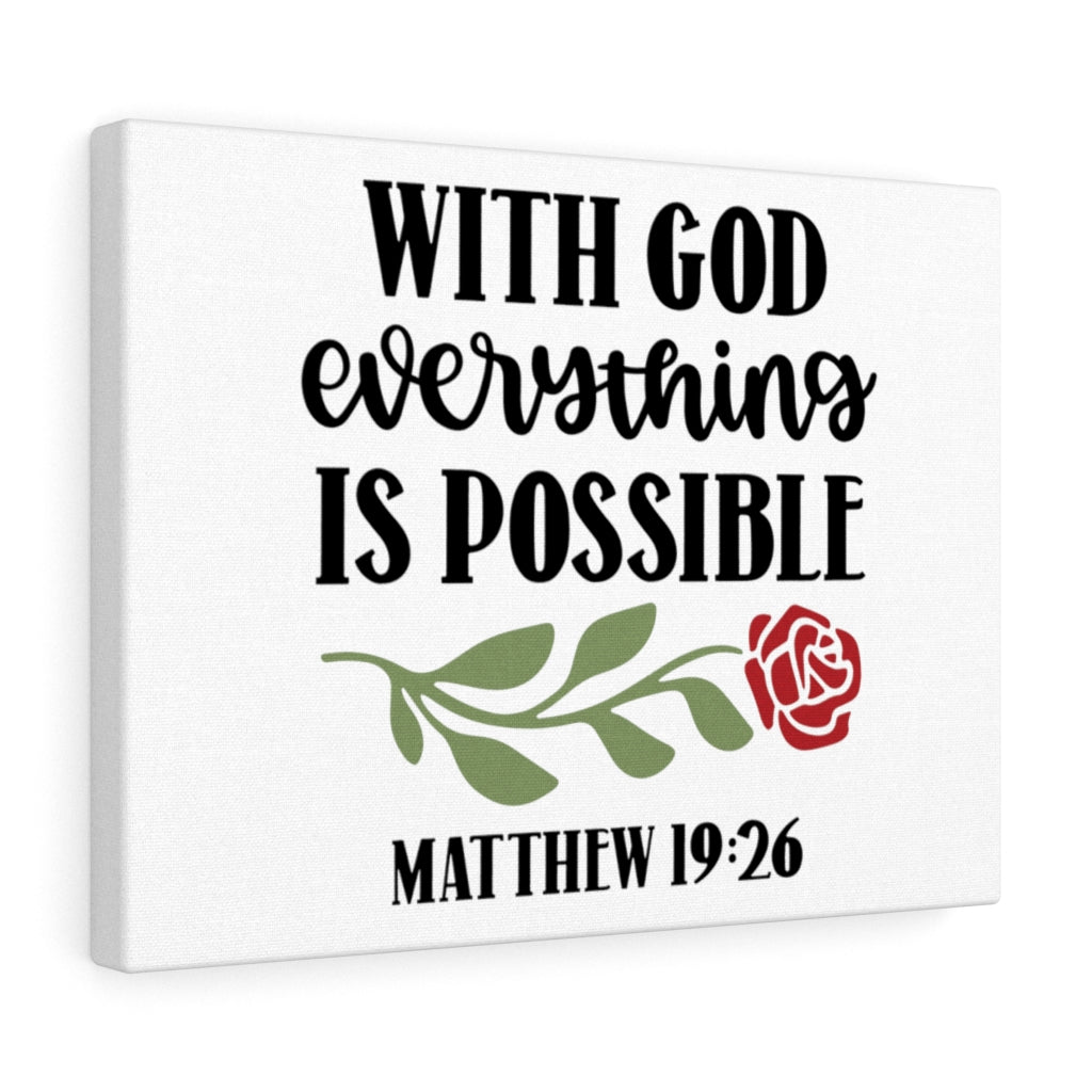 Scripture Walls Everything Is Possible Matthew 19:26 Bible Verse Canvas Christian Wall Art Ready to Hang Unframed-Express Your Love Gifts