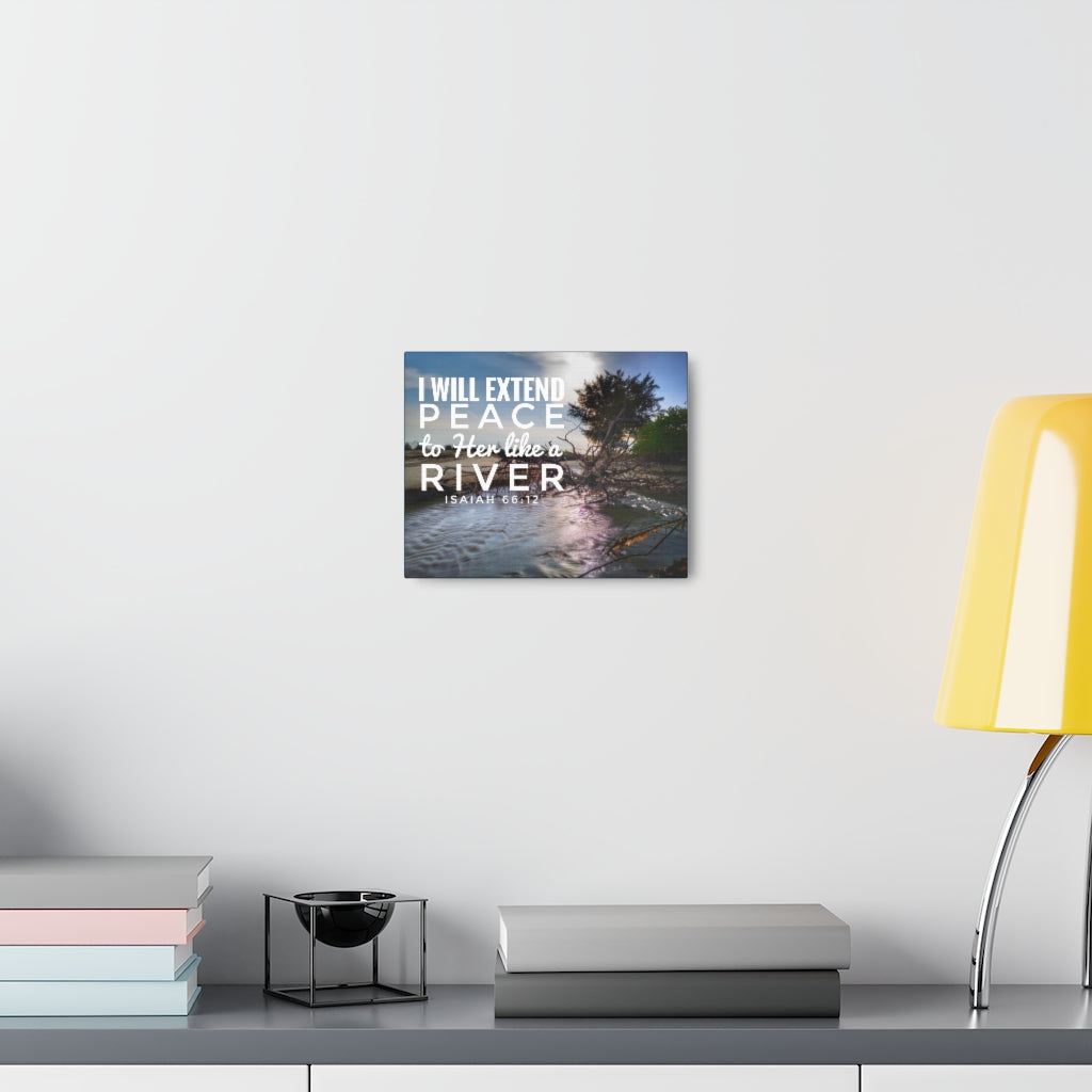 Scripture Walls Extend Peace Isaiah 66:12 Bible Verse Canvas Christian Wall Art Ready to Hang Unframed-Express Your Love Gifts