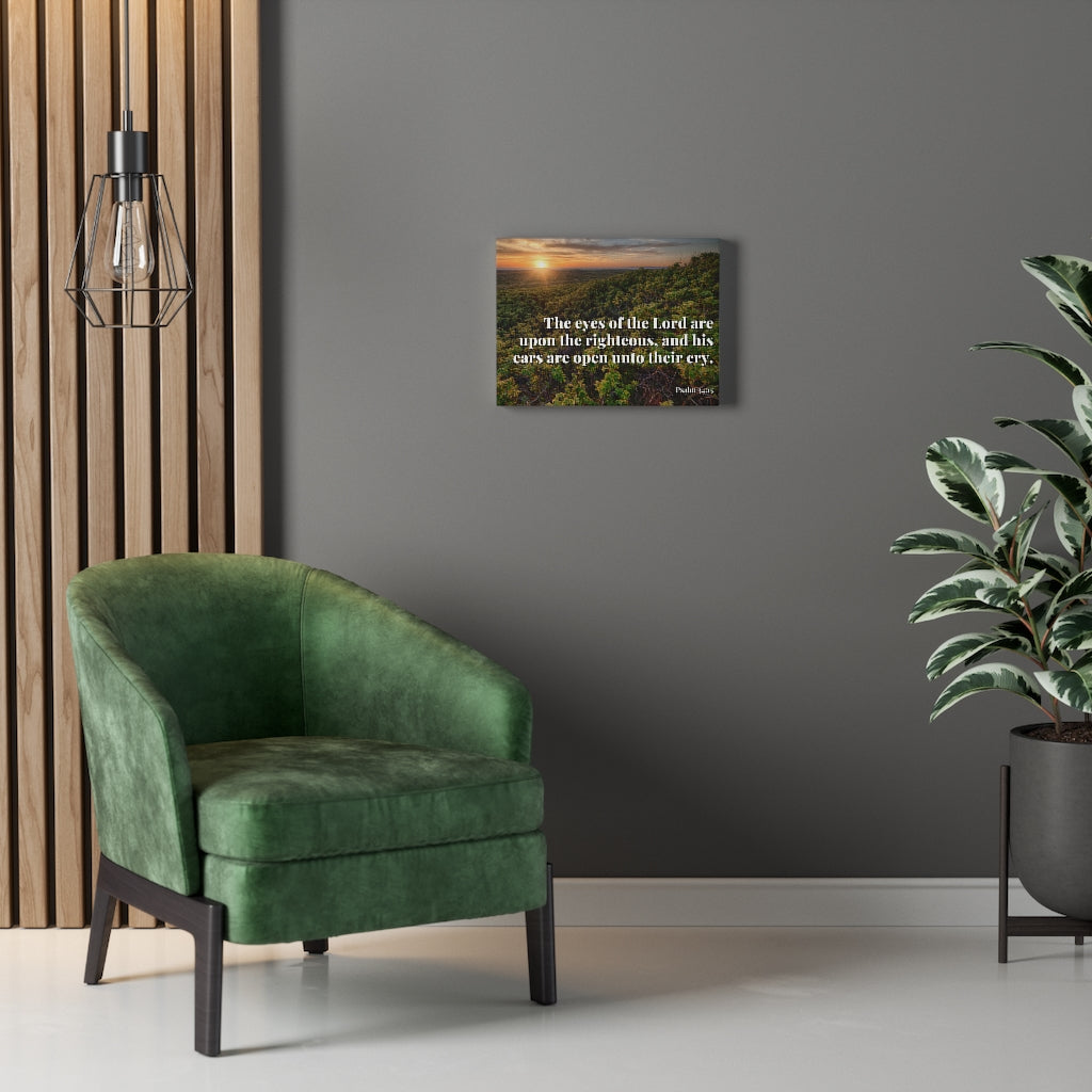 Scripture Walls Eyes & Ears Of God Psalm 34:15 Bible Verse Canvas Christian Wall Art Ready to Hang Unframed-Express Your Love Gifts