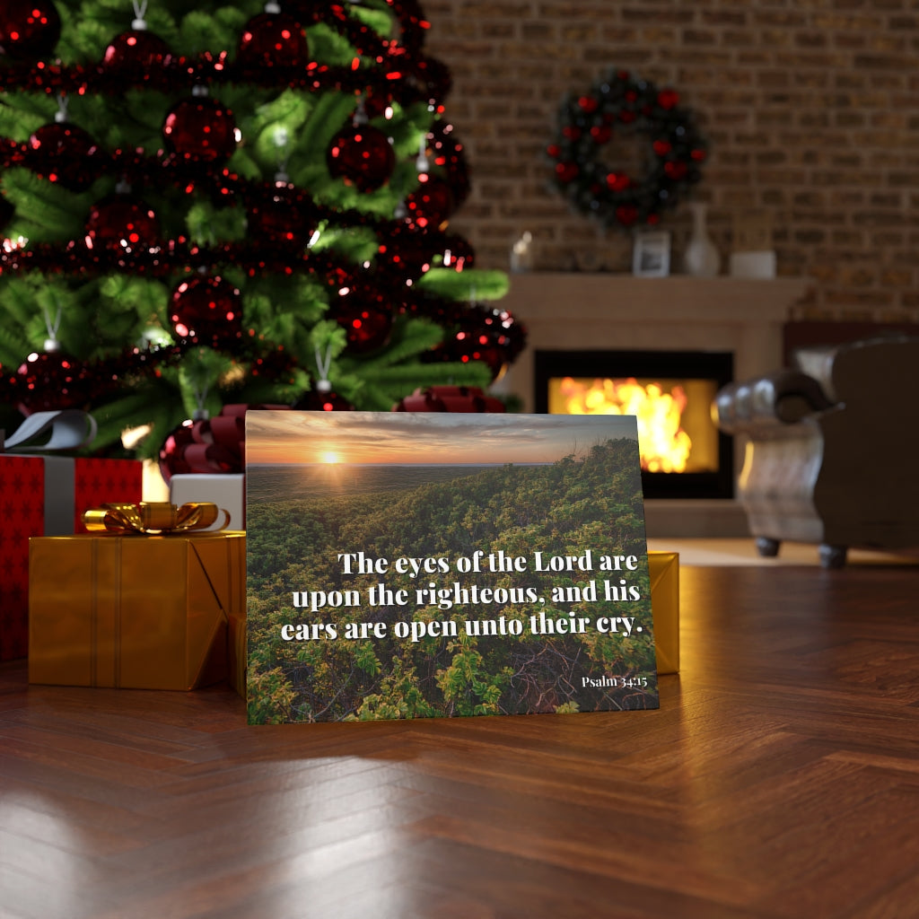Scripture Walls Eyes & Ears Of God Psalm 34:15 Bible Verse Canvas Christian Wall Art Ready to Hang Unframed-Express Your Love Gifts