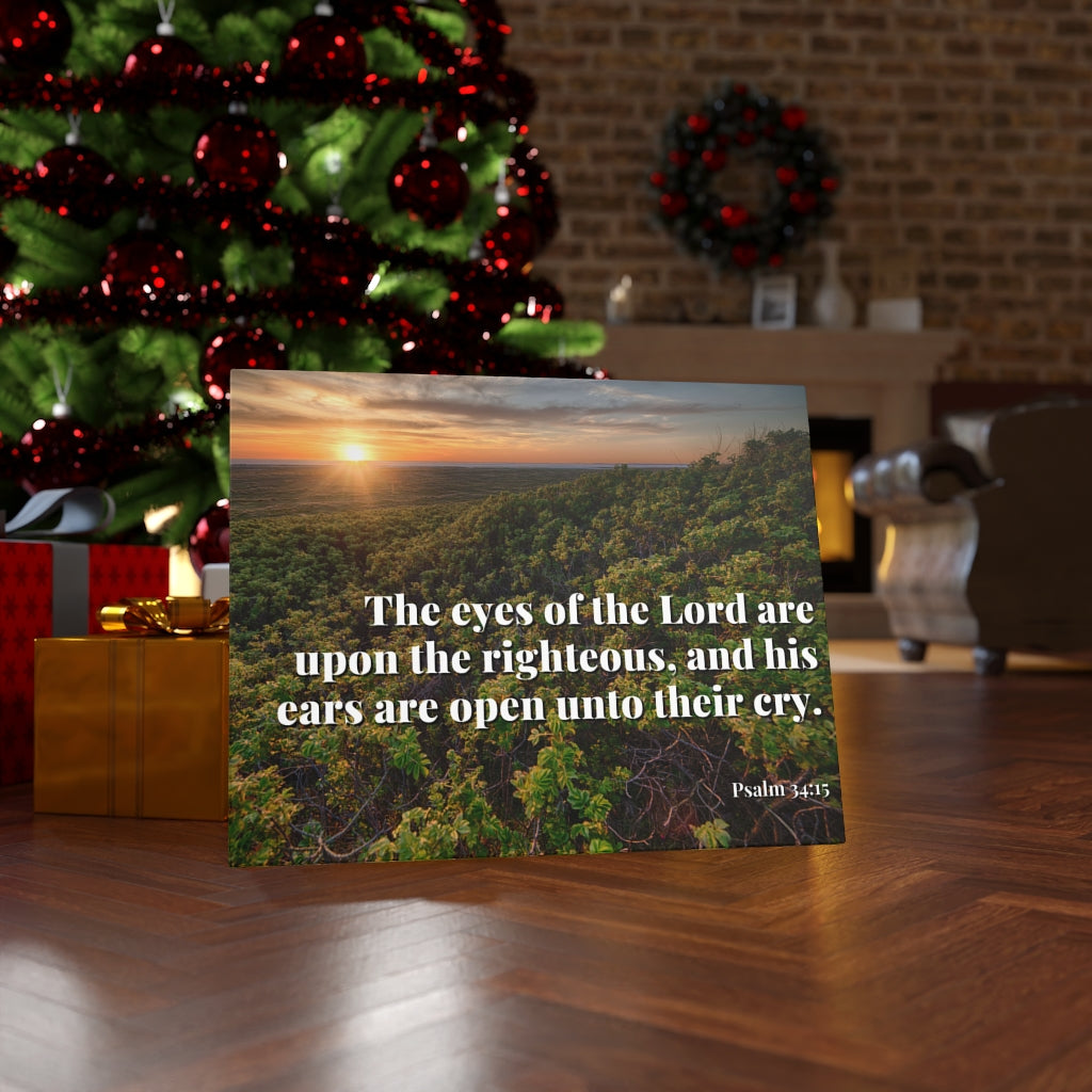 Scripture Walls Eyes & Ears Of God Psalm 34:15 Bible Verse Canvas Christian Wall Art Ready to Hang Unframed-Express Your Love Gifts