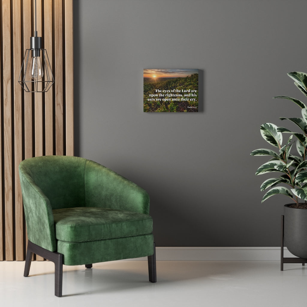 Scripture Walls Eyes & Ears Of God Psalm 34:15 Bible Verse Canvas Christian Wall Art Ready to Hang Unframed-Express Your Love Gifts