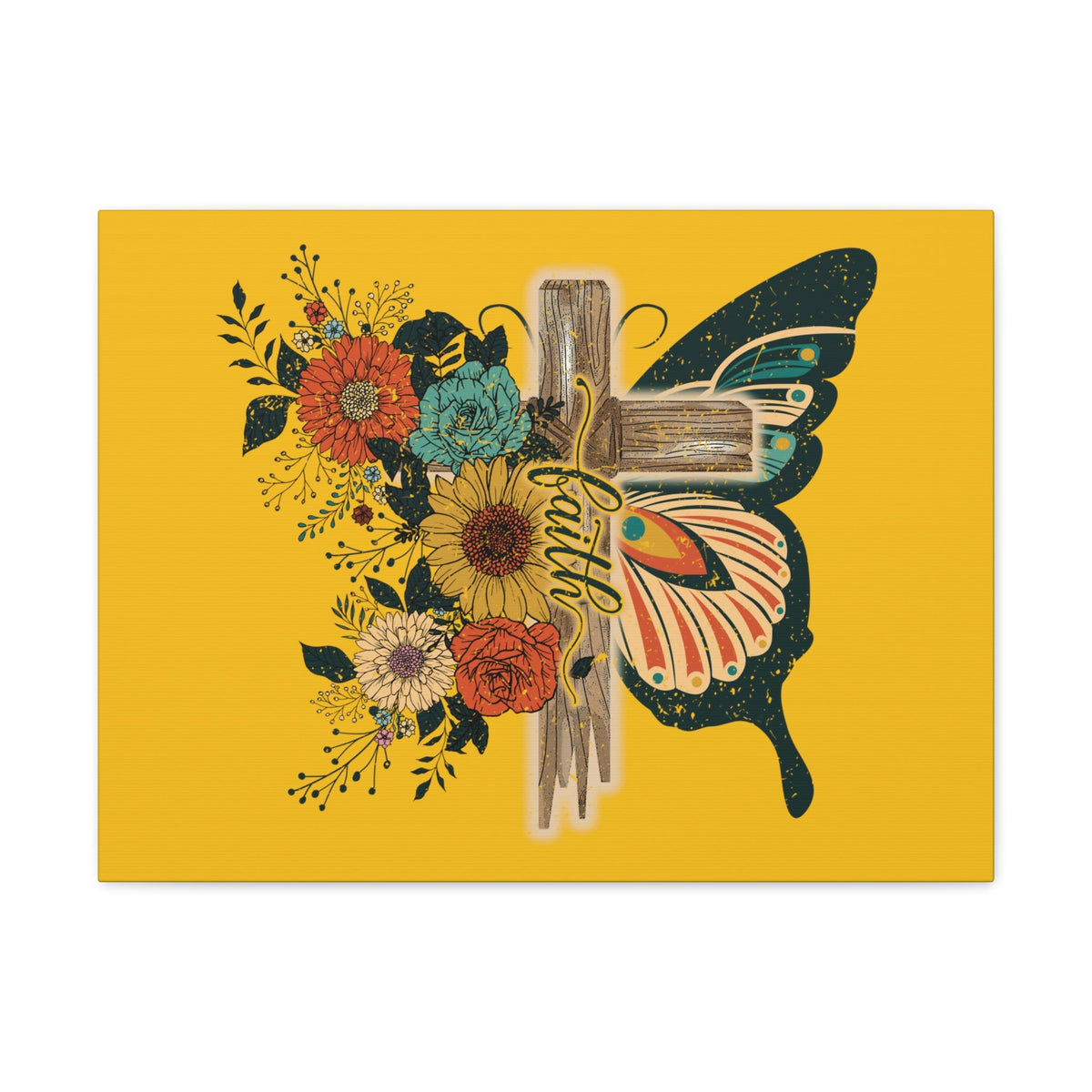 Scripture Walls Faith 2 Corinthians 5:7 Butterfly Cross Christian Wall Art Bible Verse Print Ready to Hang Unframed-Express Your Love Gifts