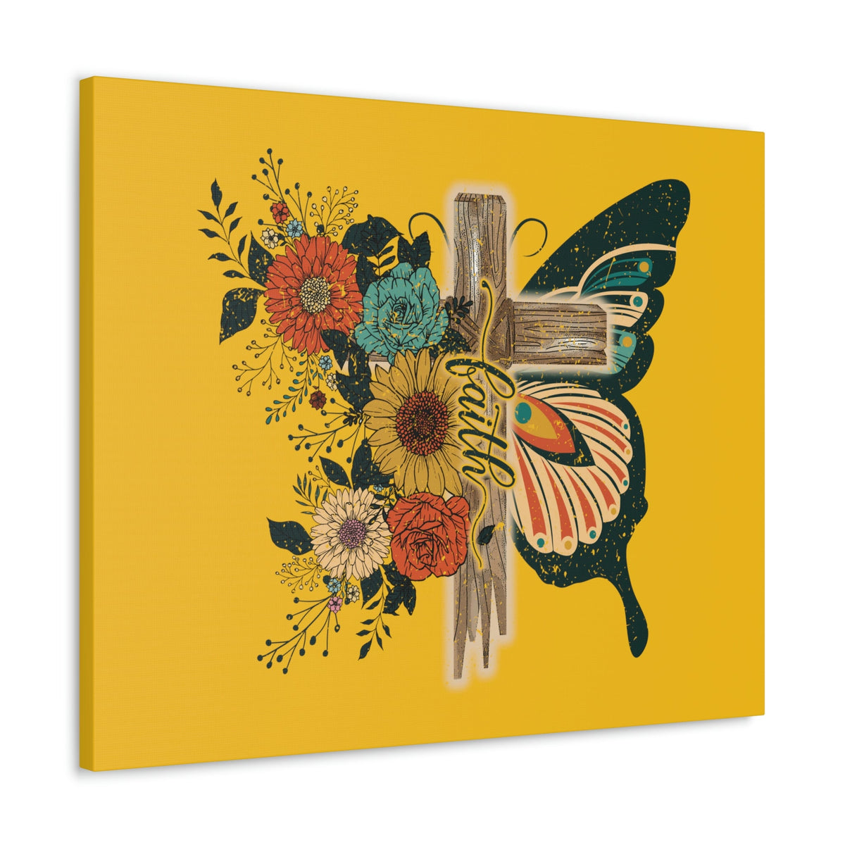 Scripture Walls Faith 2 Corinthians 5:7 Butterfly Cross Christian Wall Art Bible Verse Print Ready to Hang Unframed-Express Your Love Gifts