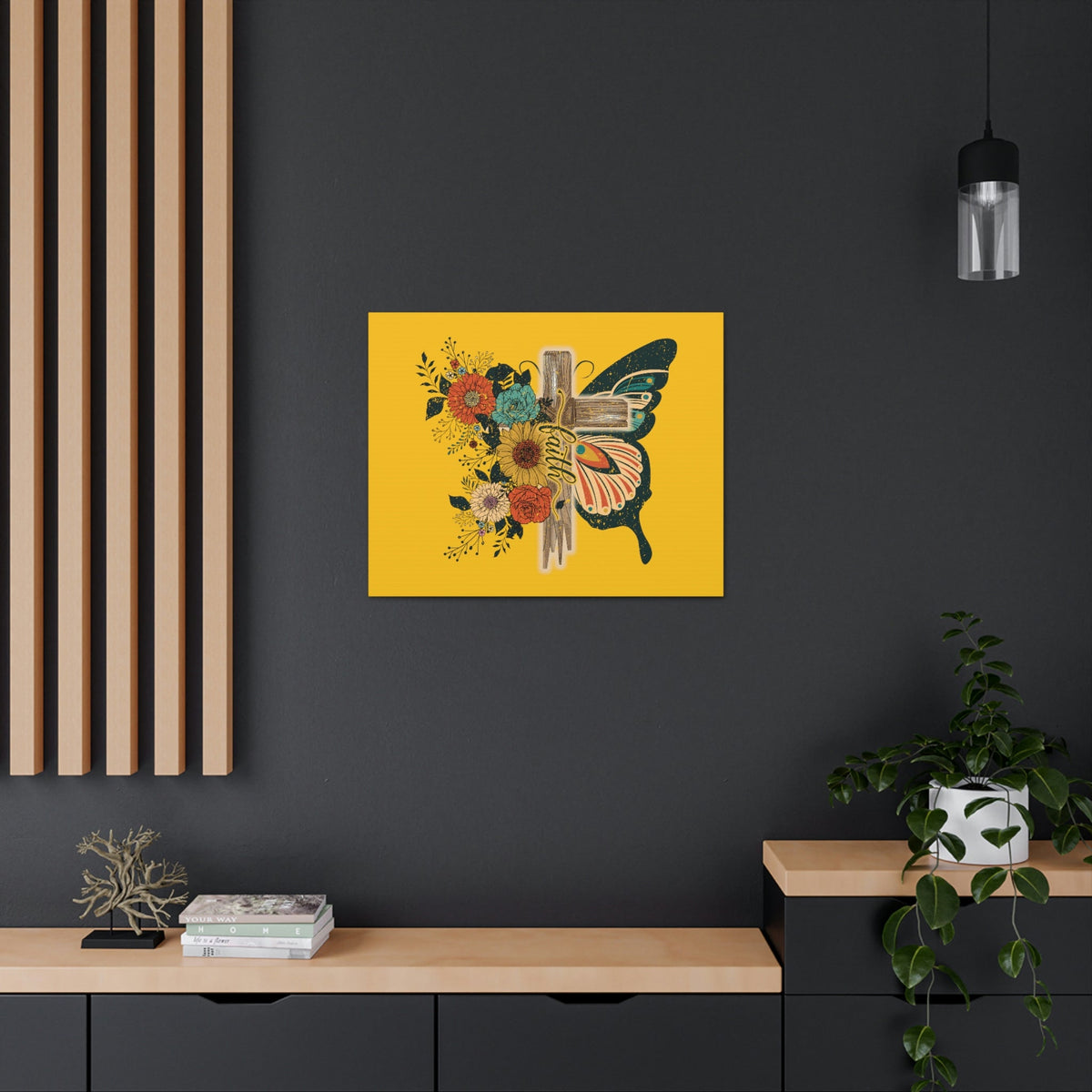 Scripture Walls Faith 2 Corinthians 5:7 Butterfly Cross Christian Wall Art Bible Verse Print Ready to Hang Unframed-Express Your Love Gifts