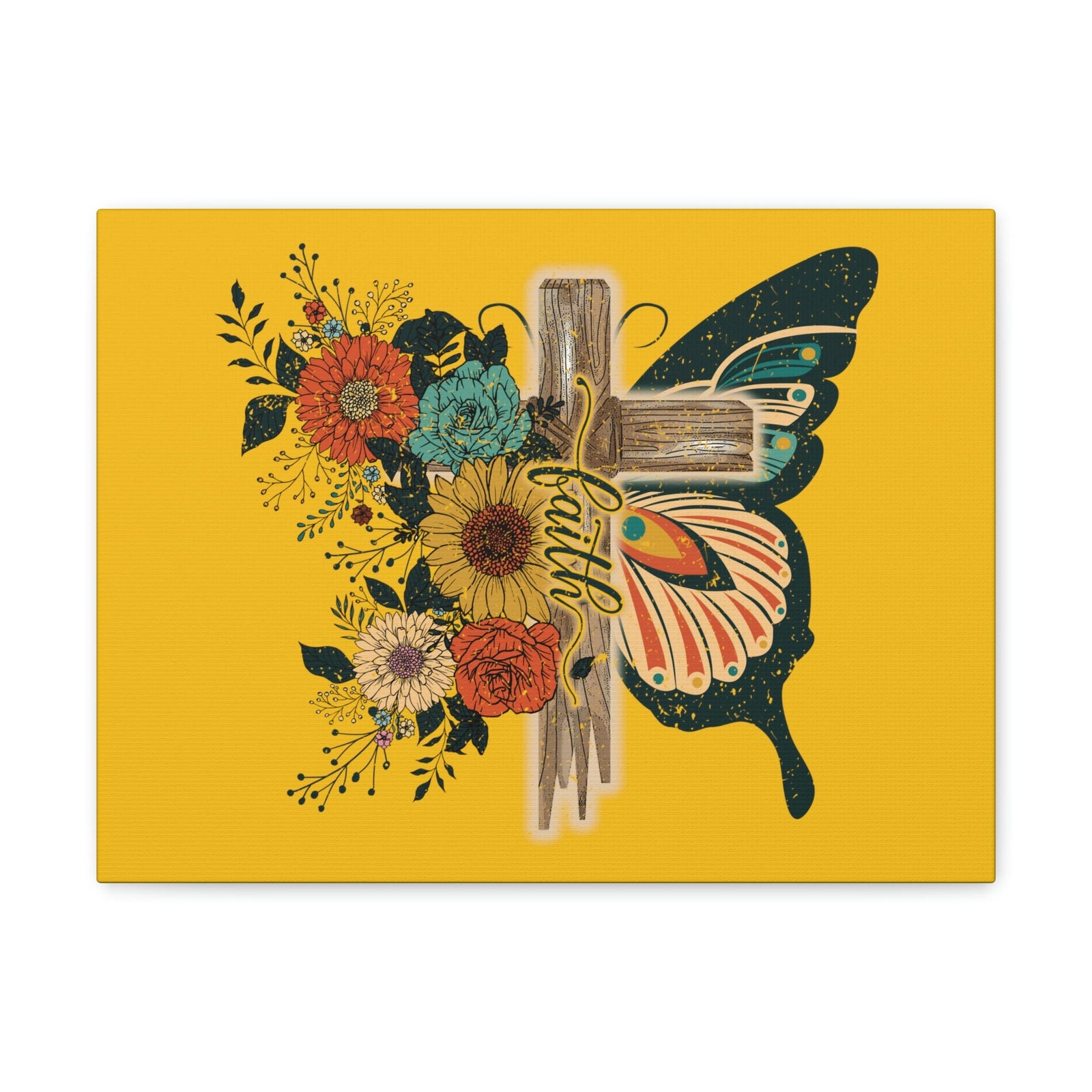 Scripture Walls Faith 2 Corinthians 5:7 Butterfly Cross Christian Wall Art Bible Verse Print Ready to Hang Unframed-Express Your Love Gifts