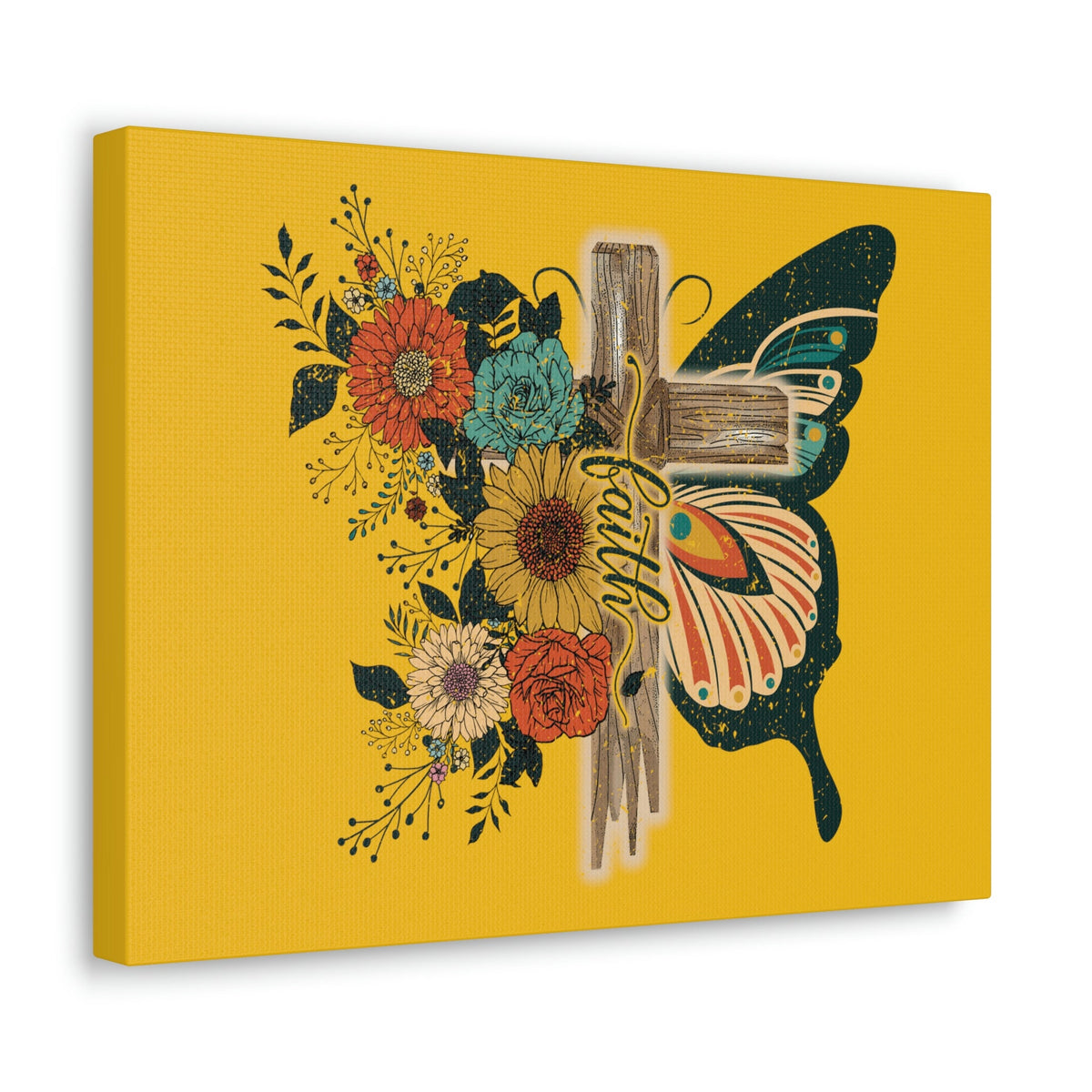 Scripture Walls Faith 2 Corinthians 5:7 Butterfly Cross Christian Wall Art Bible Verse Print Ready to Hang Unframed-Express Your Love Gifts