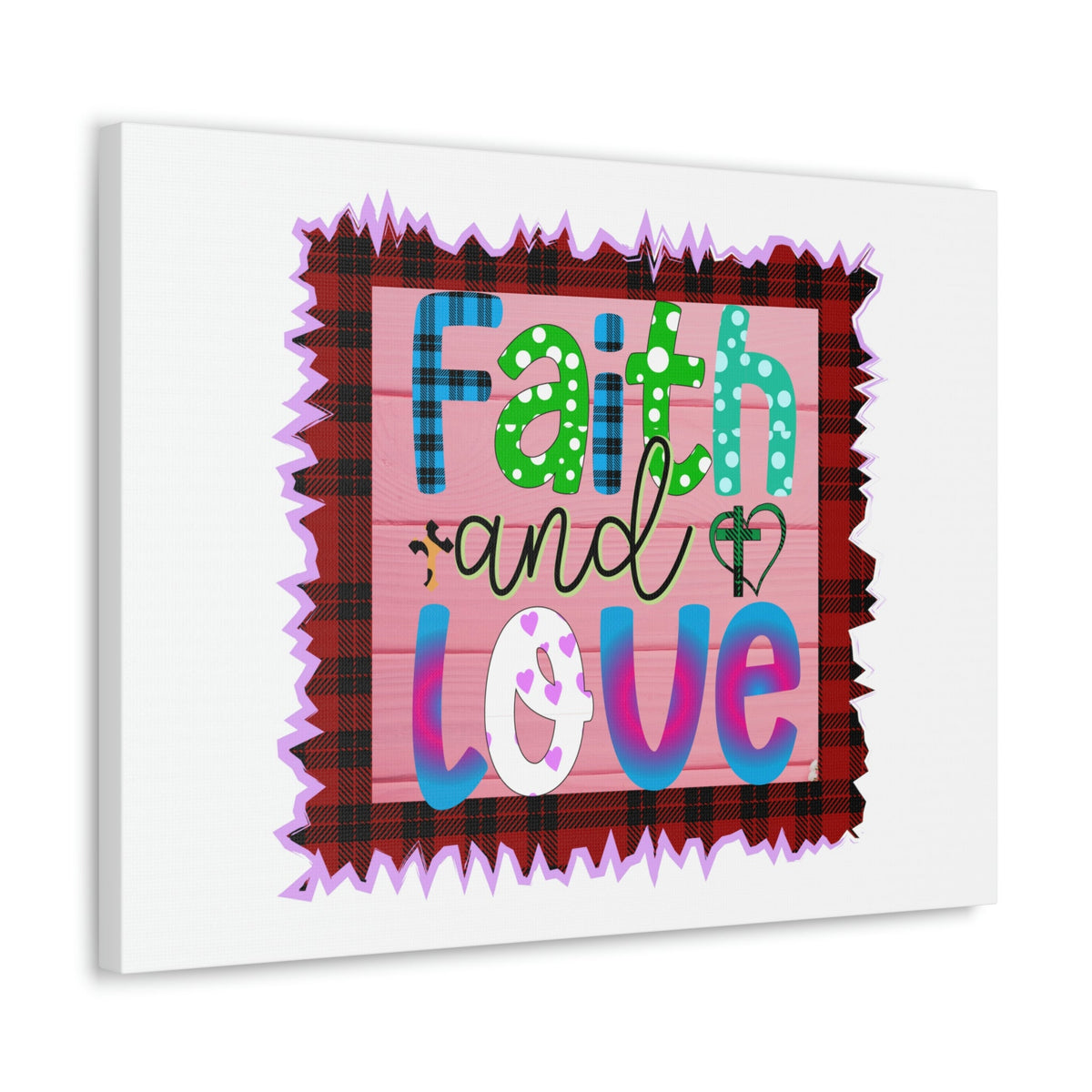 Scripture Walls Faith And Love 1 Corinthians 13:13 Pink Square Christian Wall Art Bible Verse Print Ready to Hang Unframed-Express Your Love Gifts