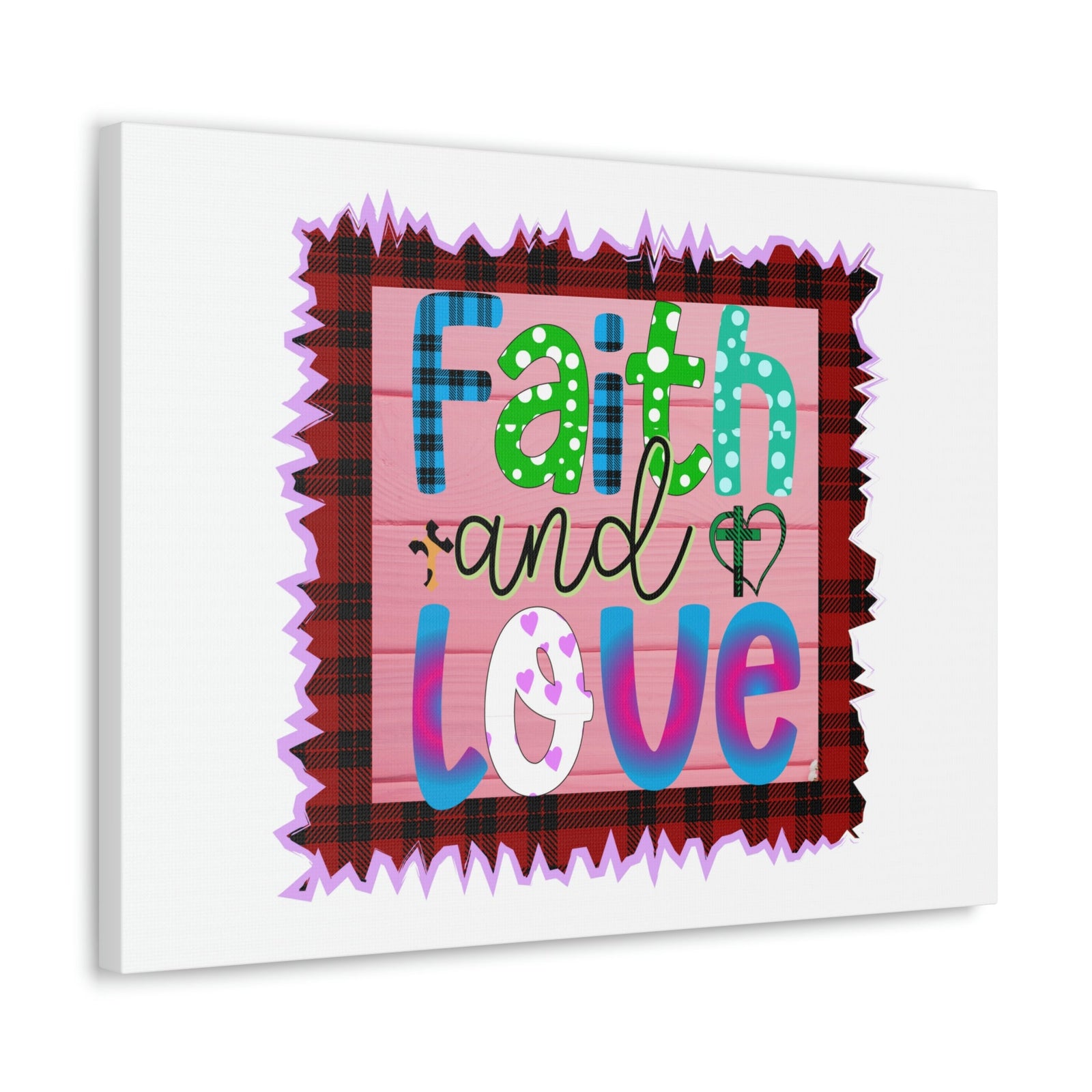 Scripture Walls Faith And Love 1 Corinthians 13:13 Pink Square Christian Wall Art Bible Verse Print Ready to Hang Unframed-Express Your Love Gifts