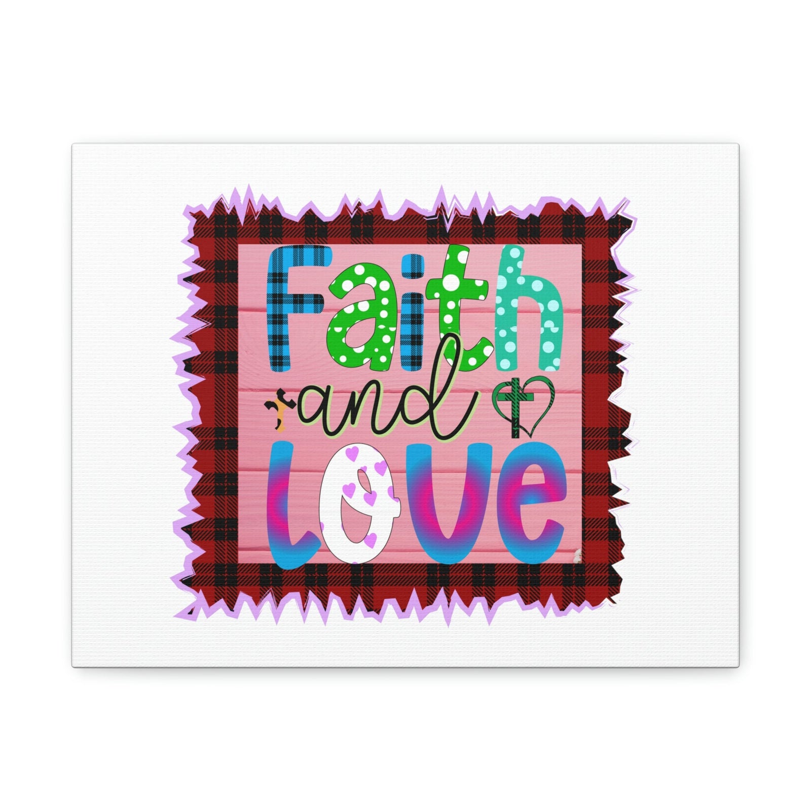 Scripture Walls Faith And Love 1 Corinthians 13:13 Pink Square Christian Wall Art Bible Verse Print Ready to Hang Unframed-Express Your Love Gifts