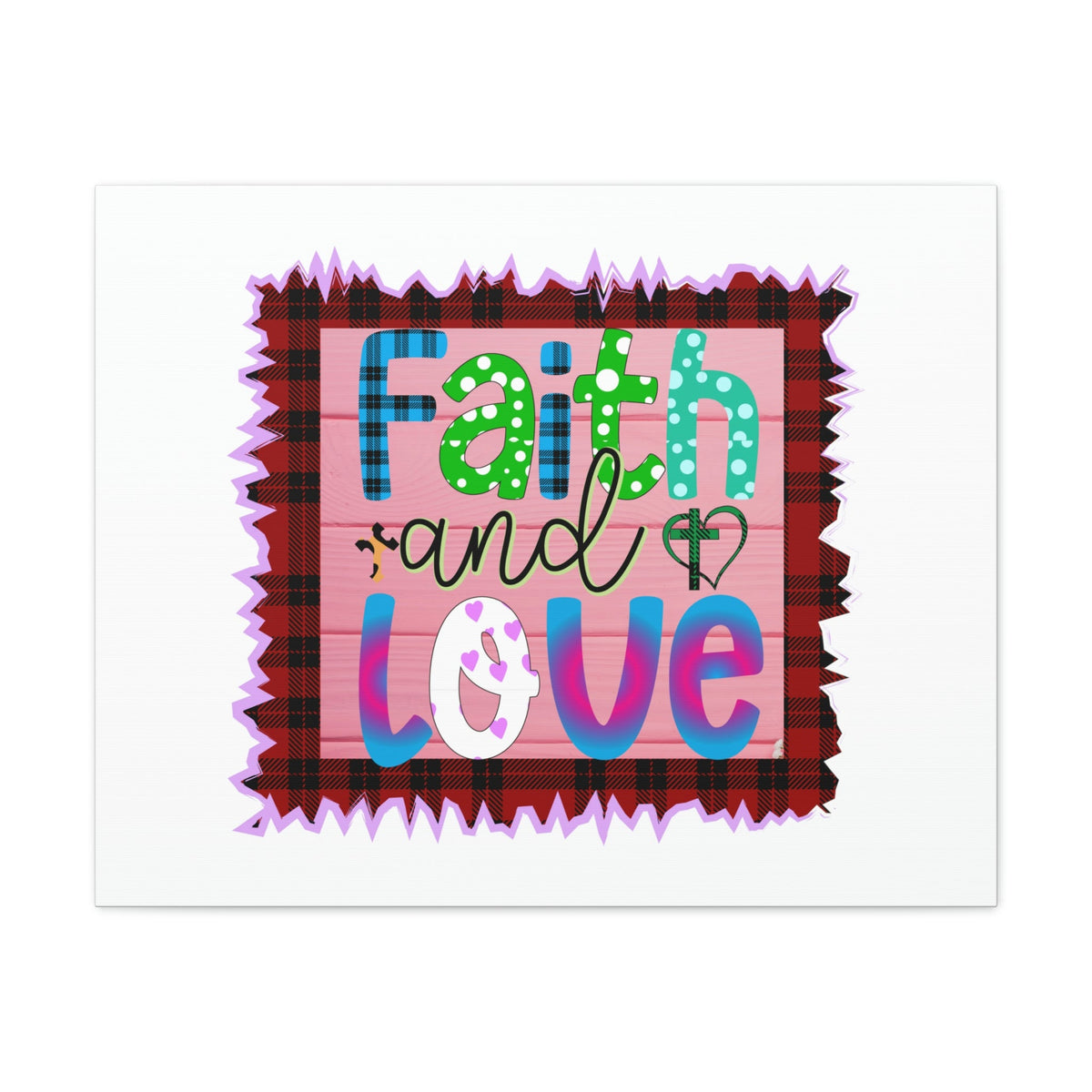 Scripture Walls Faith And Love 1 Corinthians 13:13 Pink Square Christian Wall Art Bible Verse Print Ready to Hang Unframed-Express Your Love Gifts