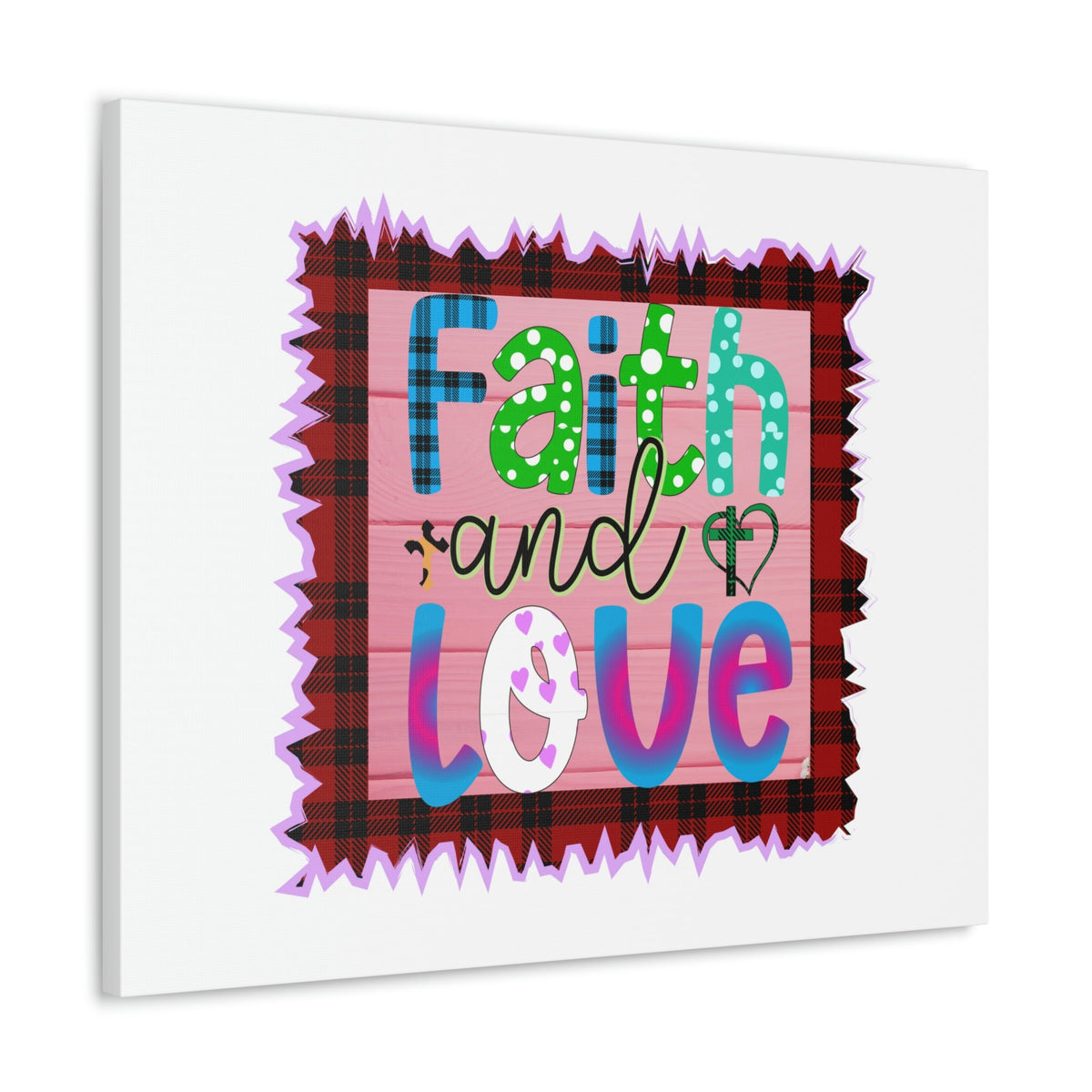 Scripture Walls Faith And Love 1 Corinthians 13:13 Pink Square Christian Wall Art Bible Verse Print Ready to Hang Unframed-Express Your Love Gifts