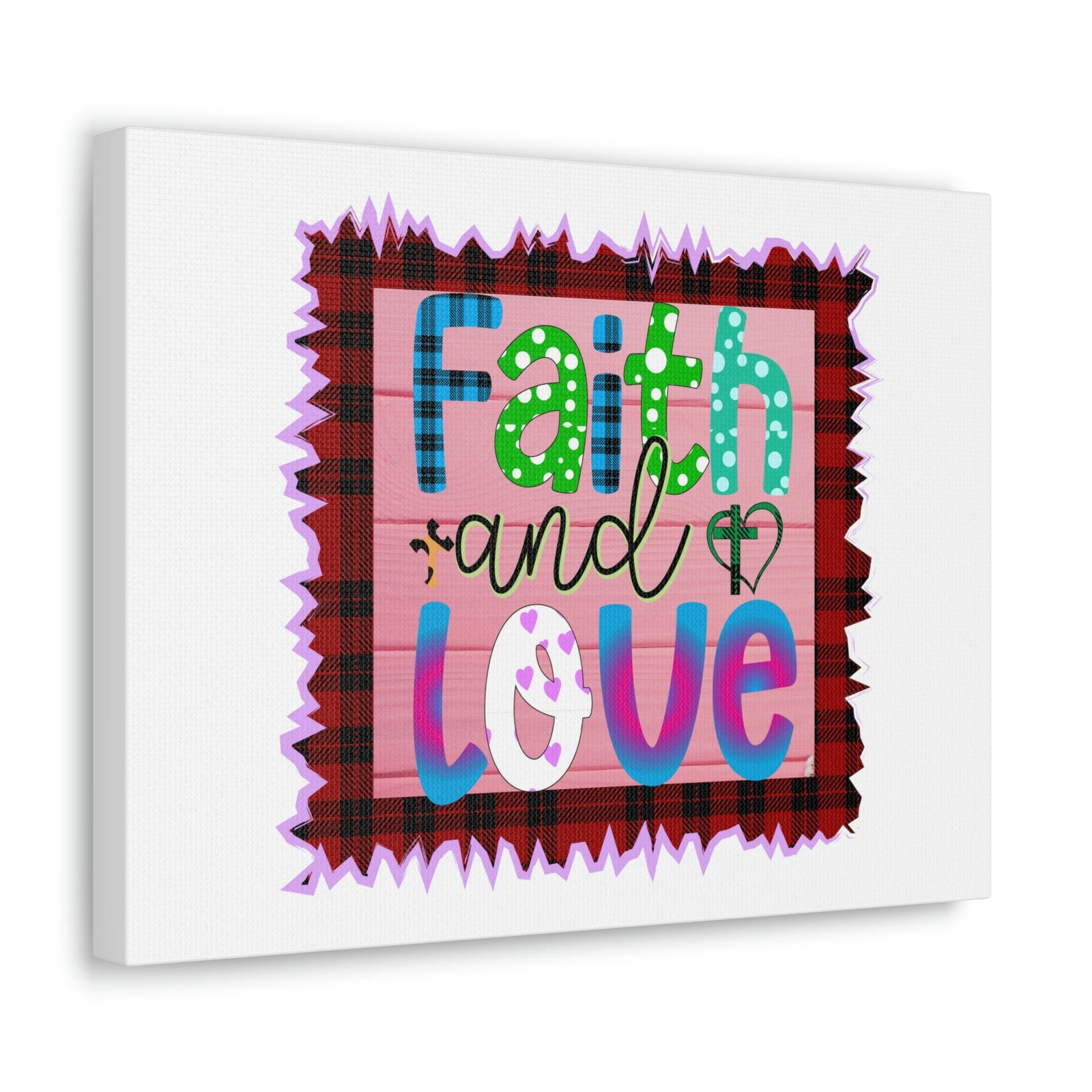 Scripture Walls Faith And Love 1 Corinthians 13:13 Pink Square Christian Wall Art Bible Verse Print Ready to Hang Unframed-Express Your Love Gifts
