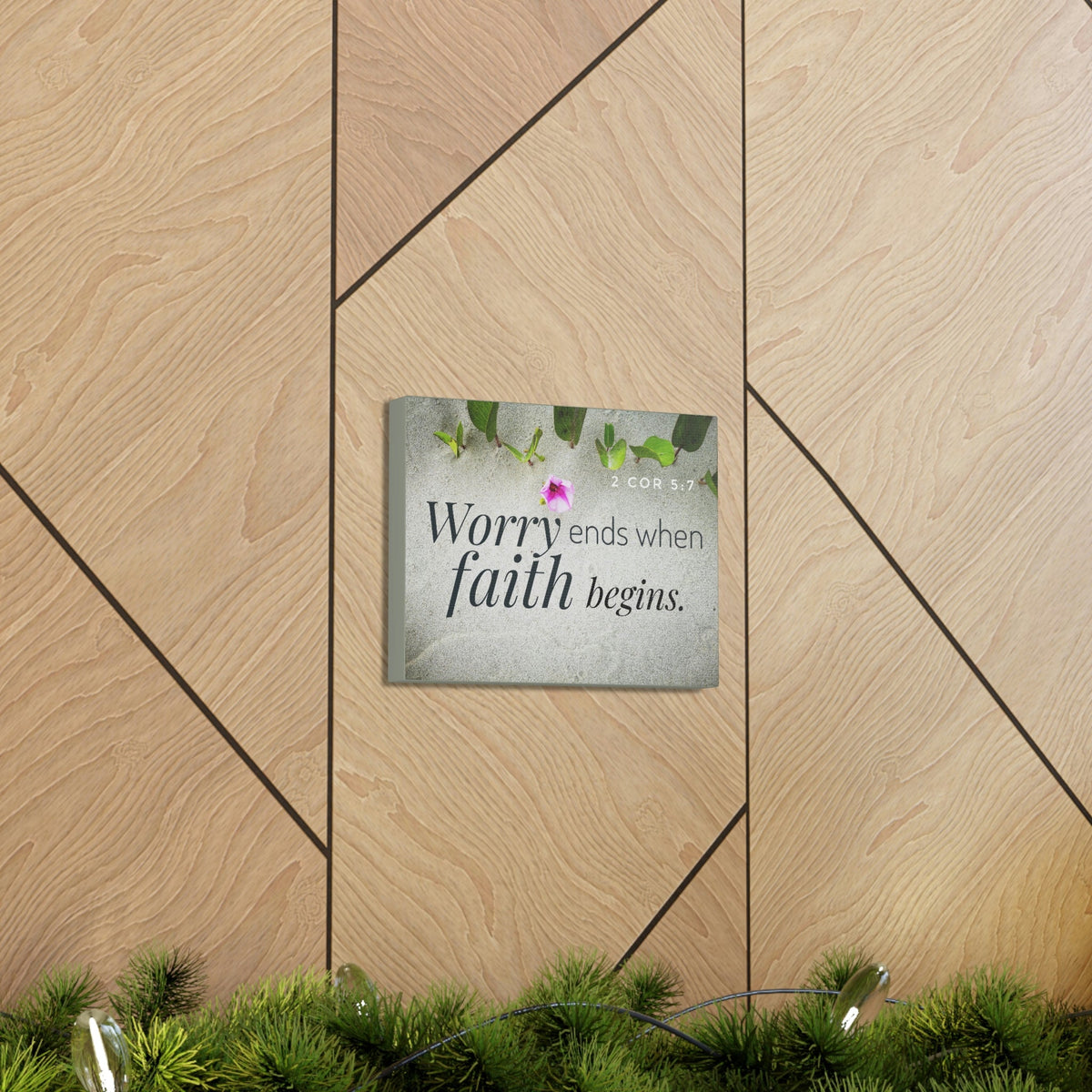 Scripture Walls Faith Begins 2 Corinthians 5:7 Gray Christian Wall Art Bible Verse Print Ready to Hang Unframed-Express Your Love Gifts