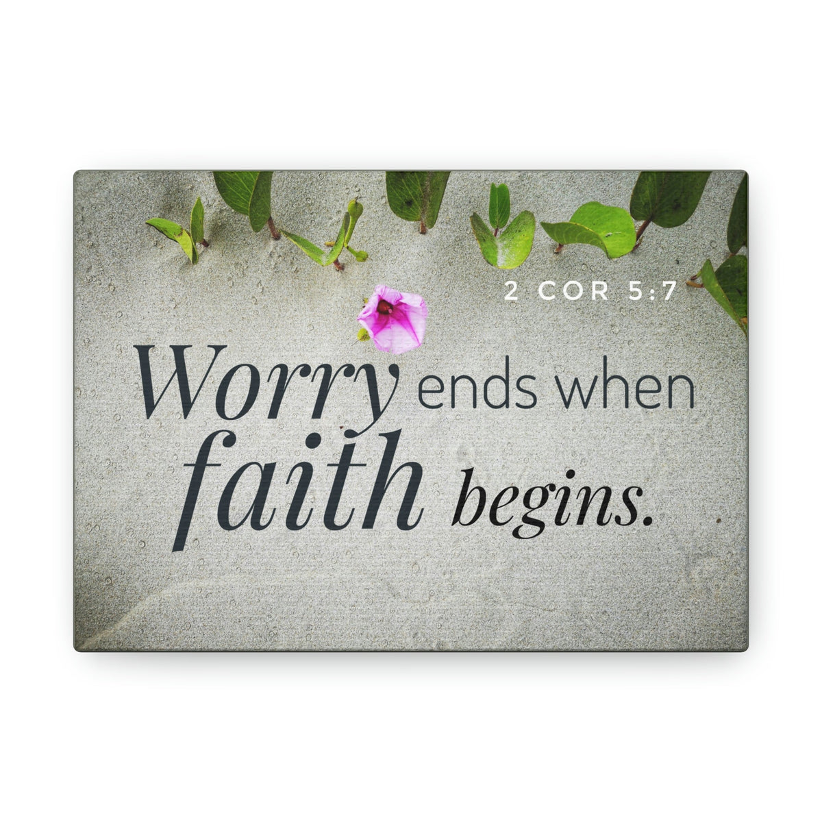 Scripture Walls Faith Begins 2 Corinthians 5:7 Gray Christian Wall Art Bible Verse Print Ready to Hang Unframed-Express Your Love Gifts