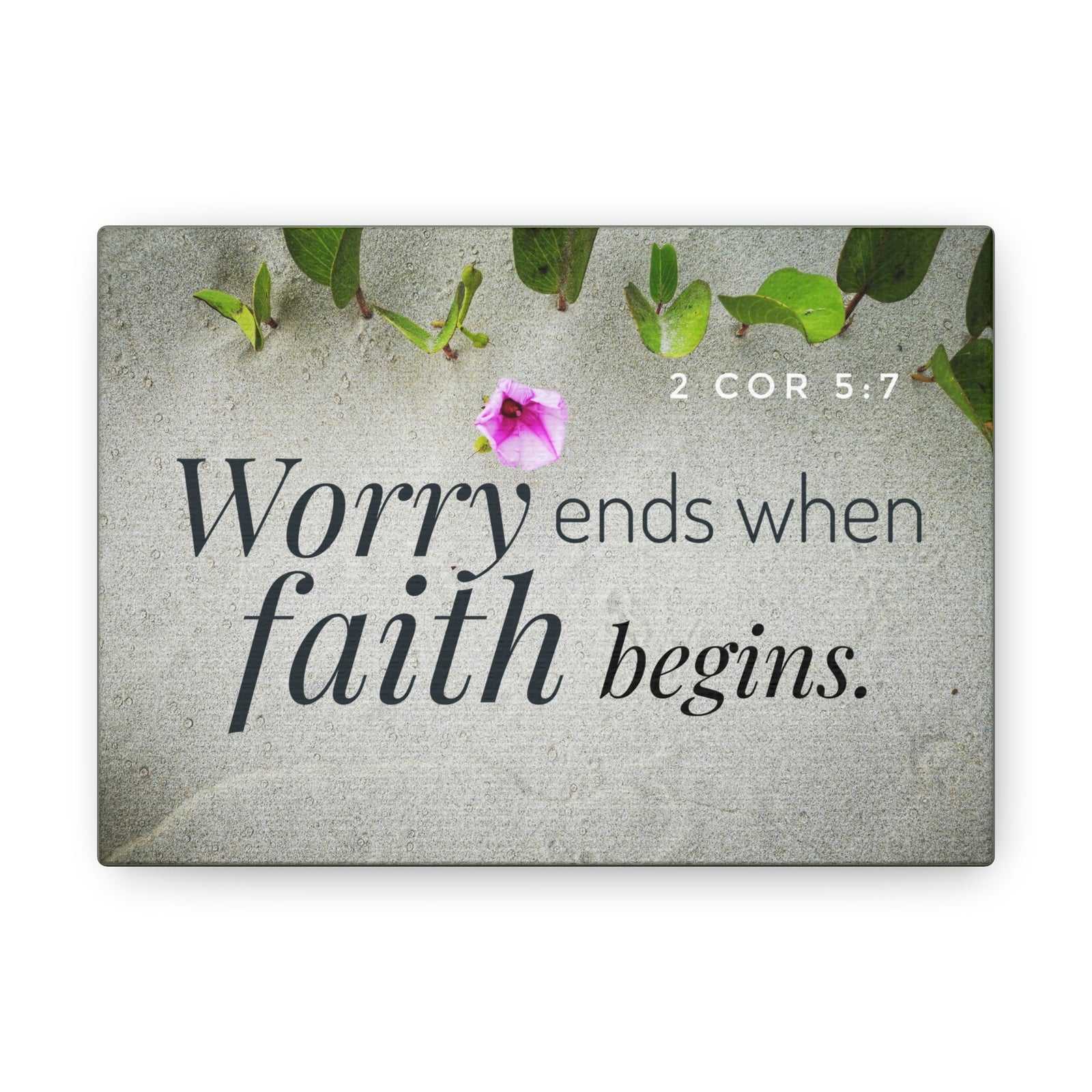 Scripture Walls Faith Begins 2 Corinthians 5:7 Gray Christian Wall Art Bible Verse Print Ready to Hang Unframed-Express Your Love Gifts
