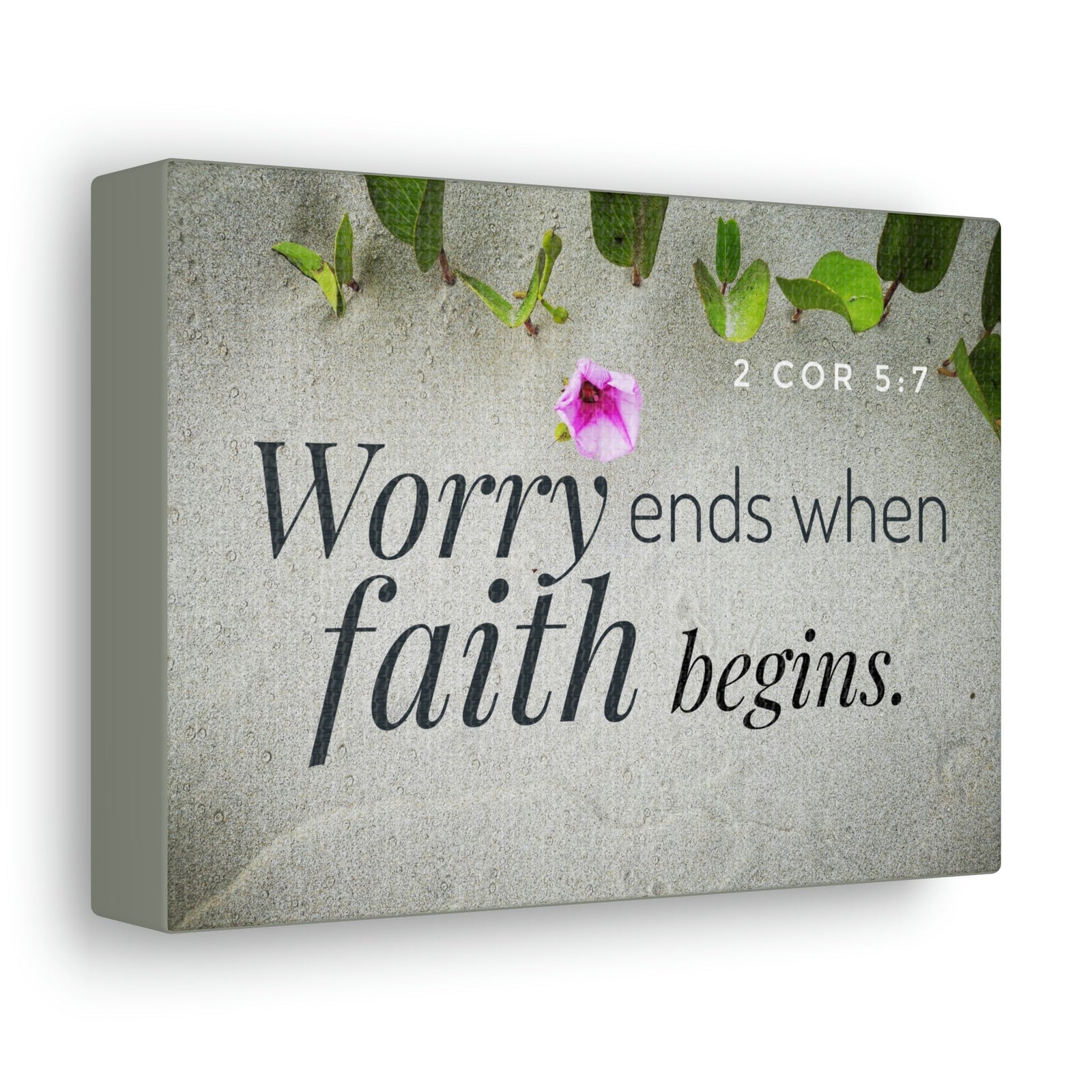 Scripture Walls Faith Begins 2 Corinthians 5:7 Gray Christian Wall Art Bible Verse Print Ready to Hang Unframed-Express Your Love Gifts