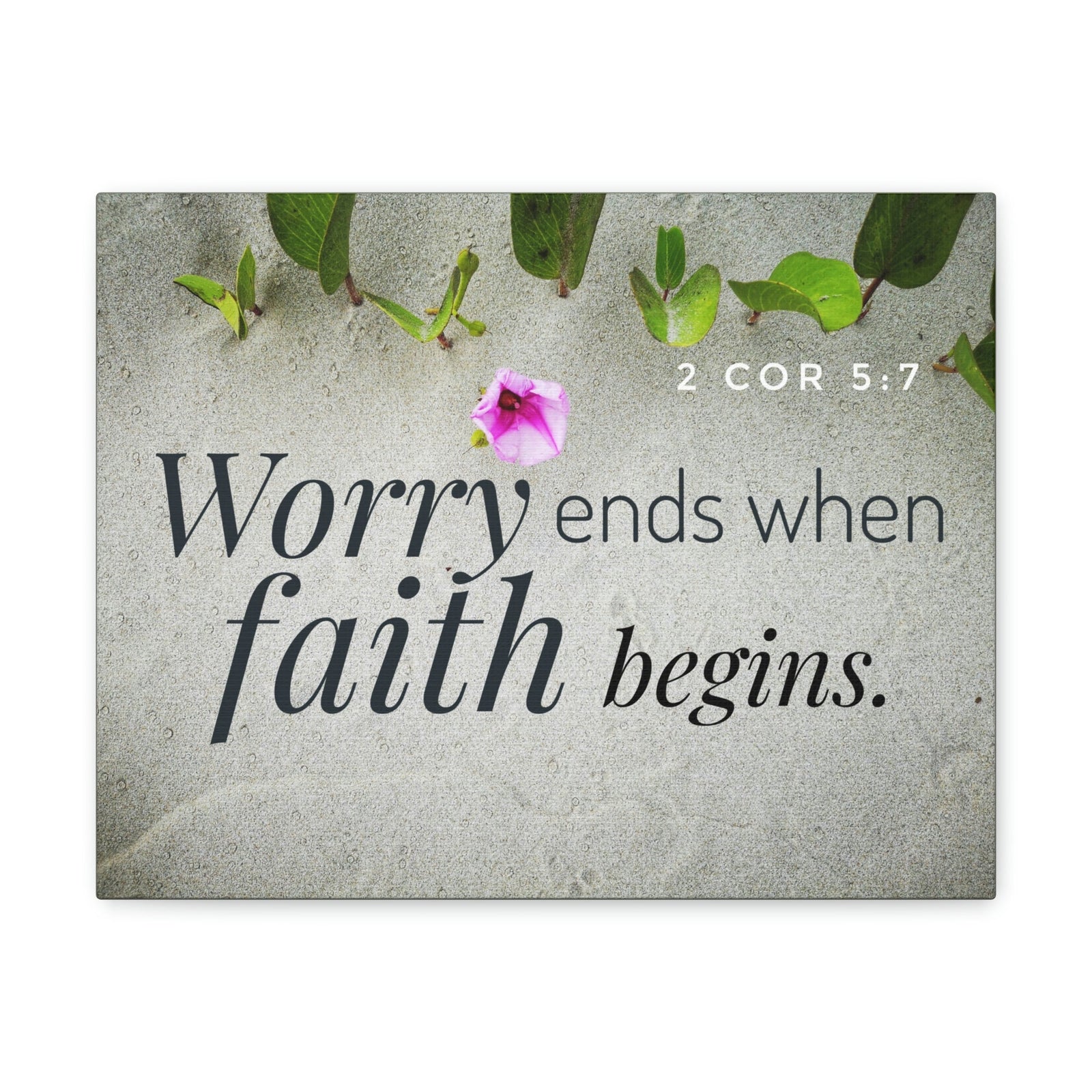 Scripture Walls Faith Begins 2 Corinthians 5:7 Gray Christian Wall Art Bible Verse Print Ready to Hang Unframed-Express Your Love Gifts