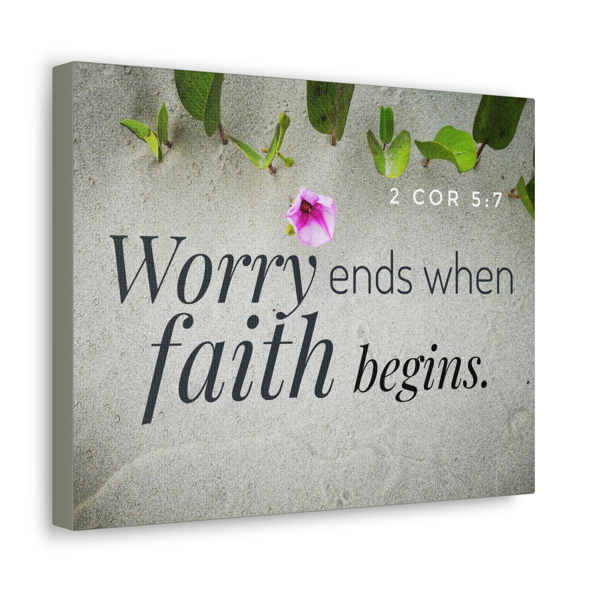 Scripture Walls Faith Begins 2 Corinthians 5:7 Gray Christian Wall Art Bible Verse Print Ready to Hang Unframed-Express Your Love Gifts