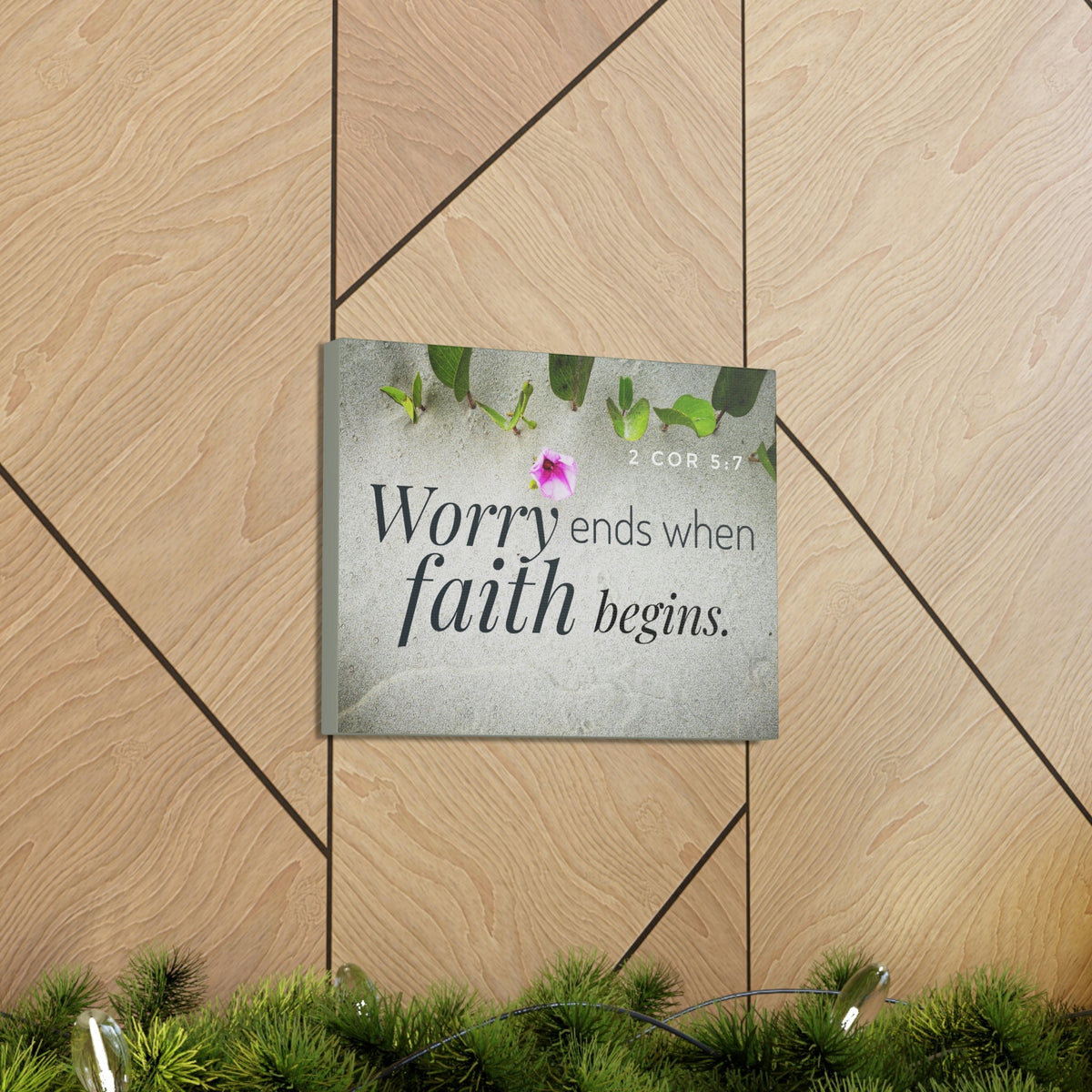 Scripture Walls Faith Begins 2 Corinthians 5:7 Gray Christian Wall Art Bible Verse Print Ready to Hang Unframed-Express Your Love Gifts