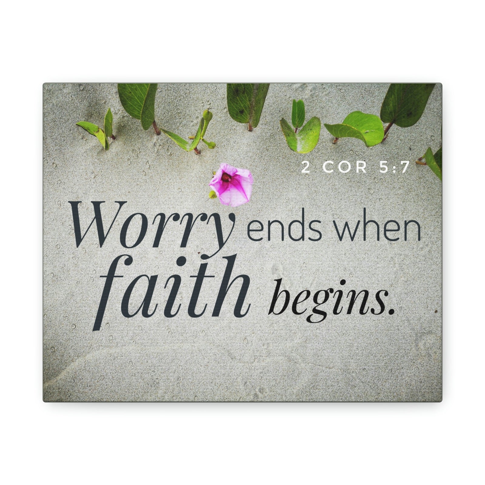 Scripture Walls Faith Begins 2 Corinthians 5:7 Gray Christian Wall Art Bible Verse Print Ready to Hang Unframed-Express Your Love Gifts