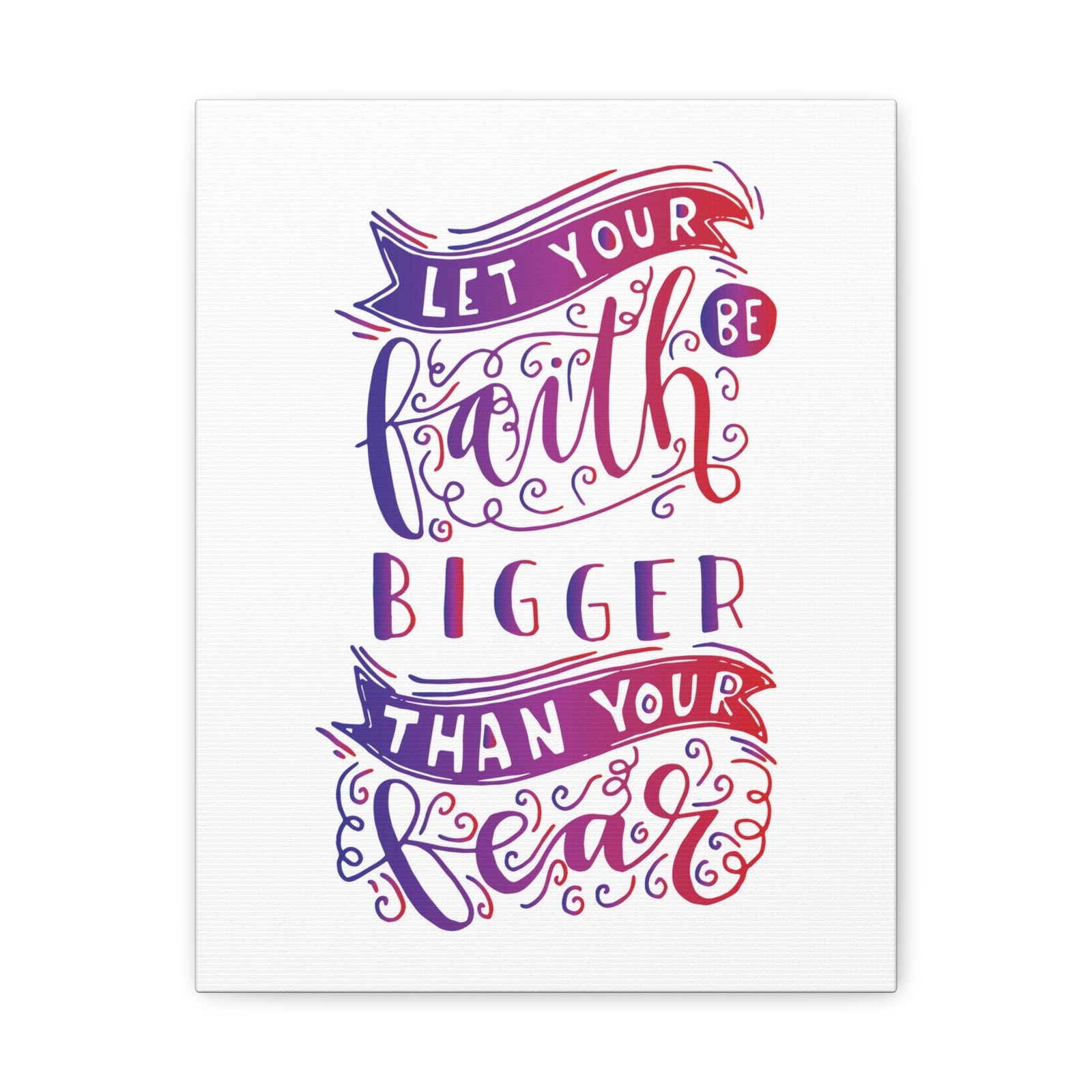Scripture Walls Faith Bigger Than Your Fear Isaiah 41:10 Pink Christian Wall Art Bible Verse Print Ready to Hang Unframed-Express Your Love Gifts
