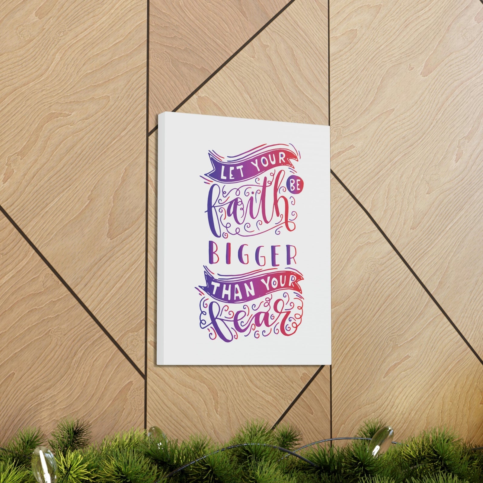 Scripture Walls Faith Bigger Than Your Fear Isaiah 41:10 Pink Christian Wall Art Bible Verse Print Ready to Hang Unframed-Express Your Love Gifts